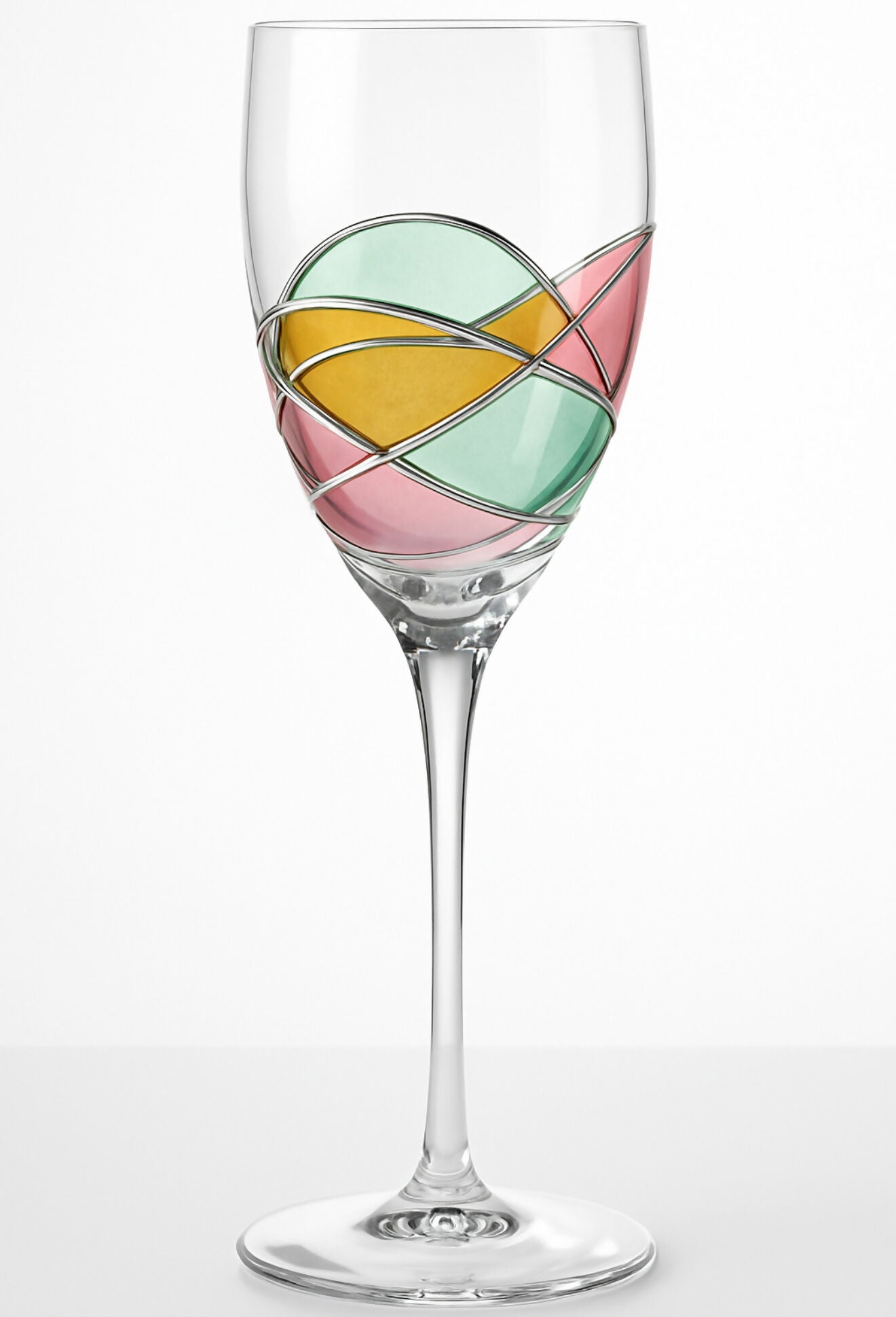 Fostoria Galleria Hand Painted Wine Glasses | Set of 4 | Excellent Condition