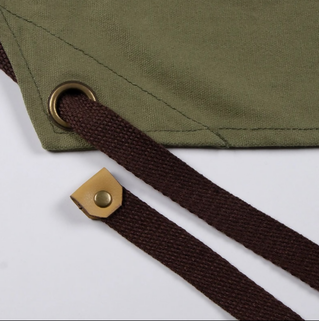 Anypron Green Canvas Apron Soft Double Pocket Full Body for Chef