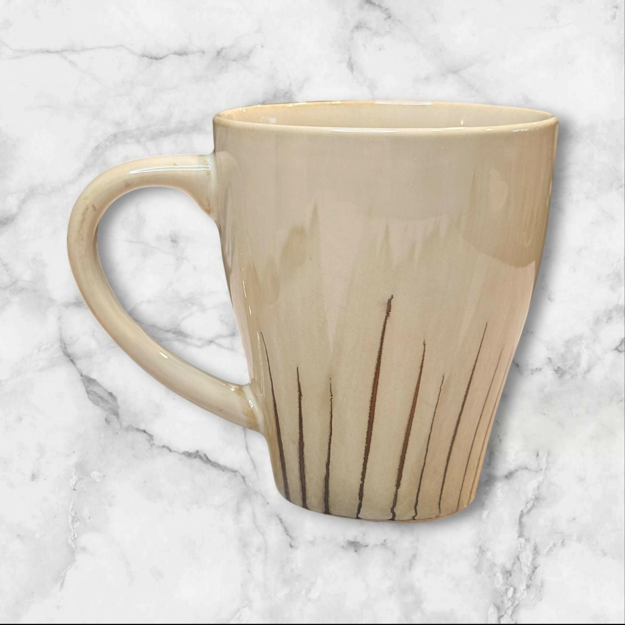 Pier 1 Sanctuary Beige Stoneware Mugs | Set of 3 | Excellent Condition