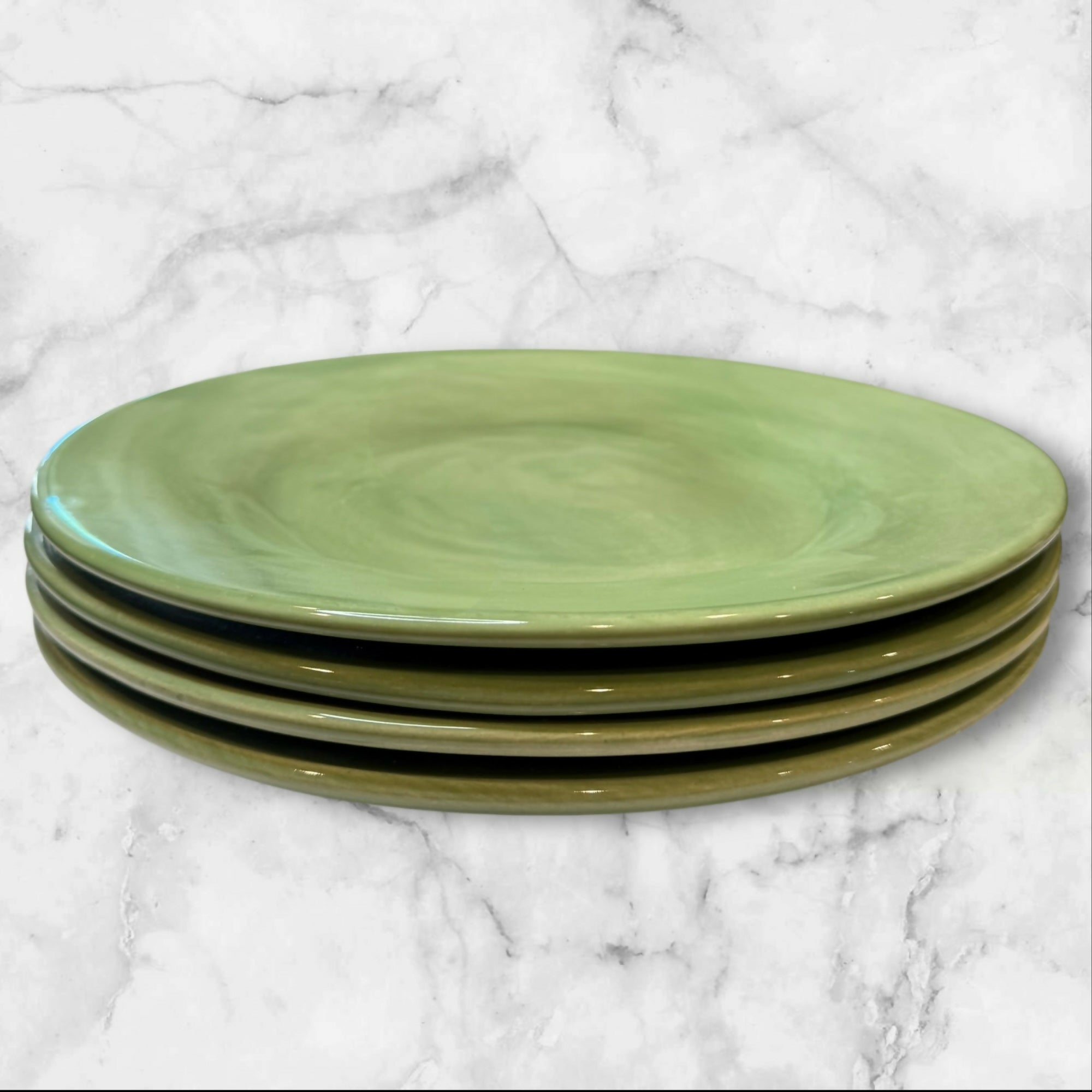 Pottery Barn Sausalito Green Dinner Plates Set of 4 | Great Condition