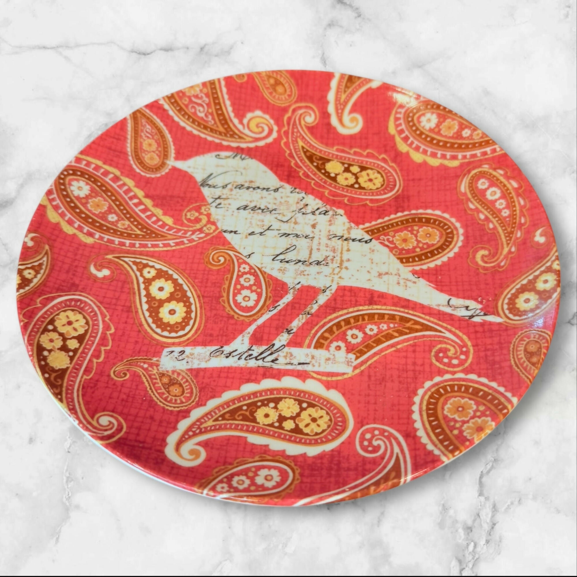 Pier 1 Paisley Bird Salad Plates | Set of 6 | Excellent Condition