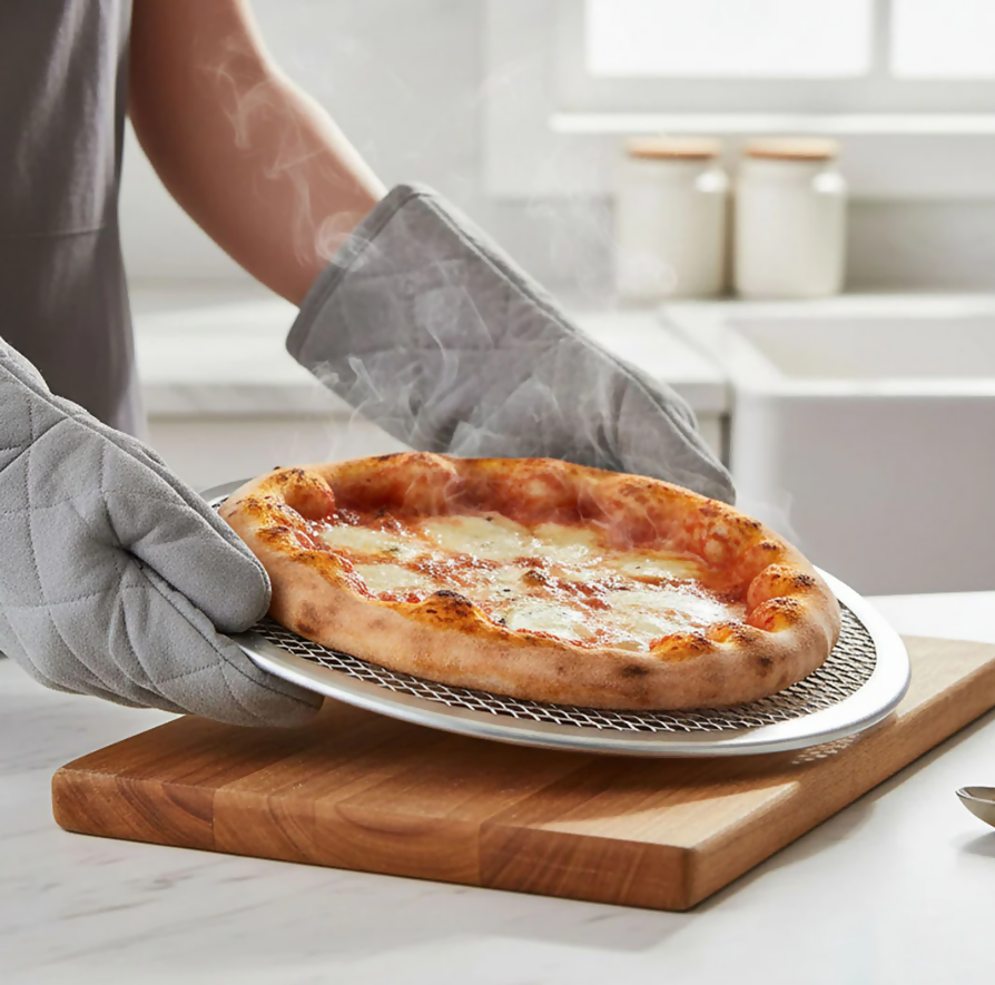 Anygleam 8-Inch Pizza Screen Aluminum Round Non-Stick Baking Mesh for Crispy Pizza