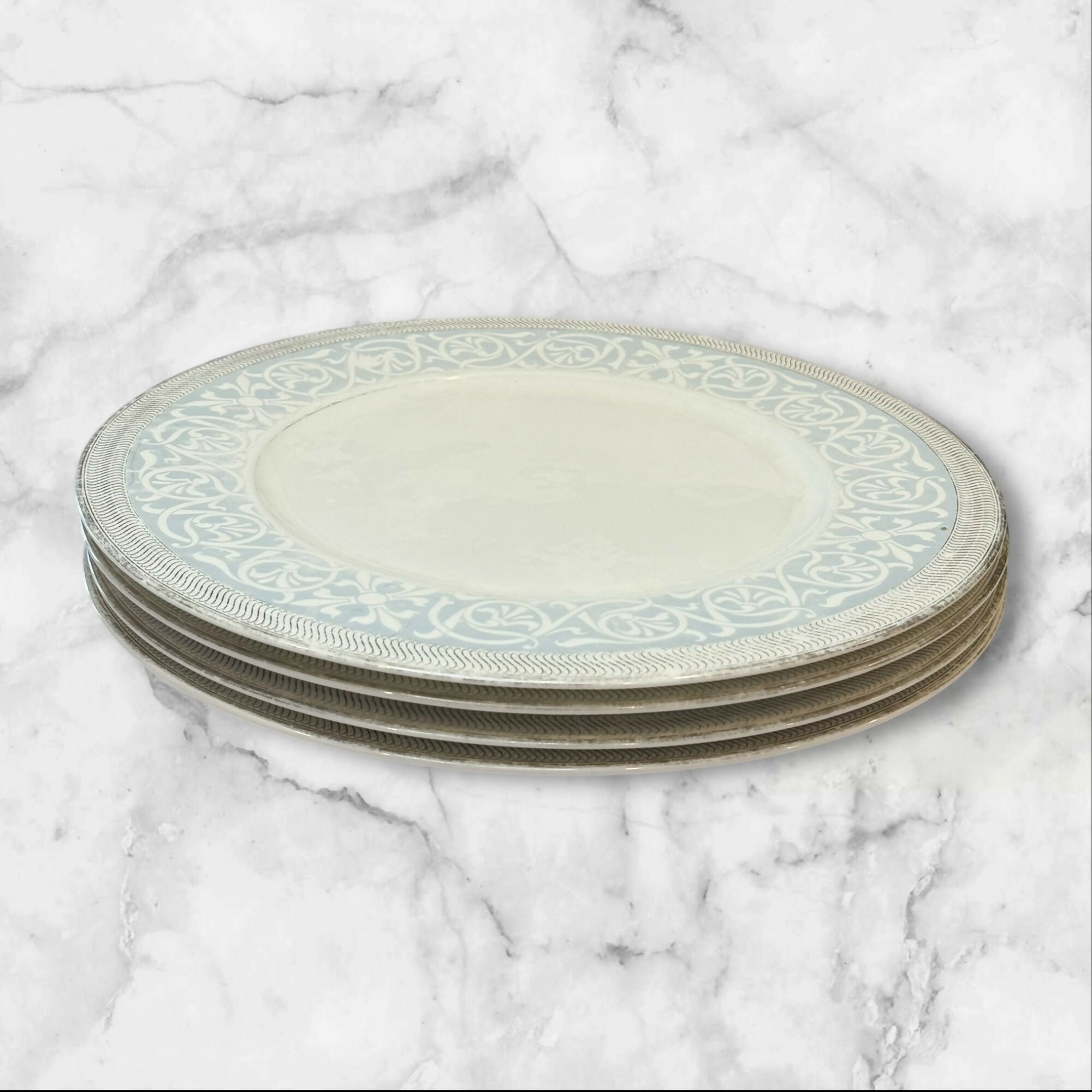 WhitePeony Fine Bone China Dinner Plates 10.75” | Set of 9 | Gently Used