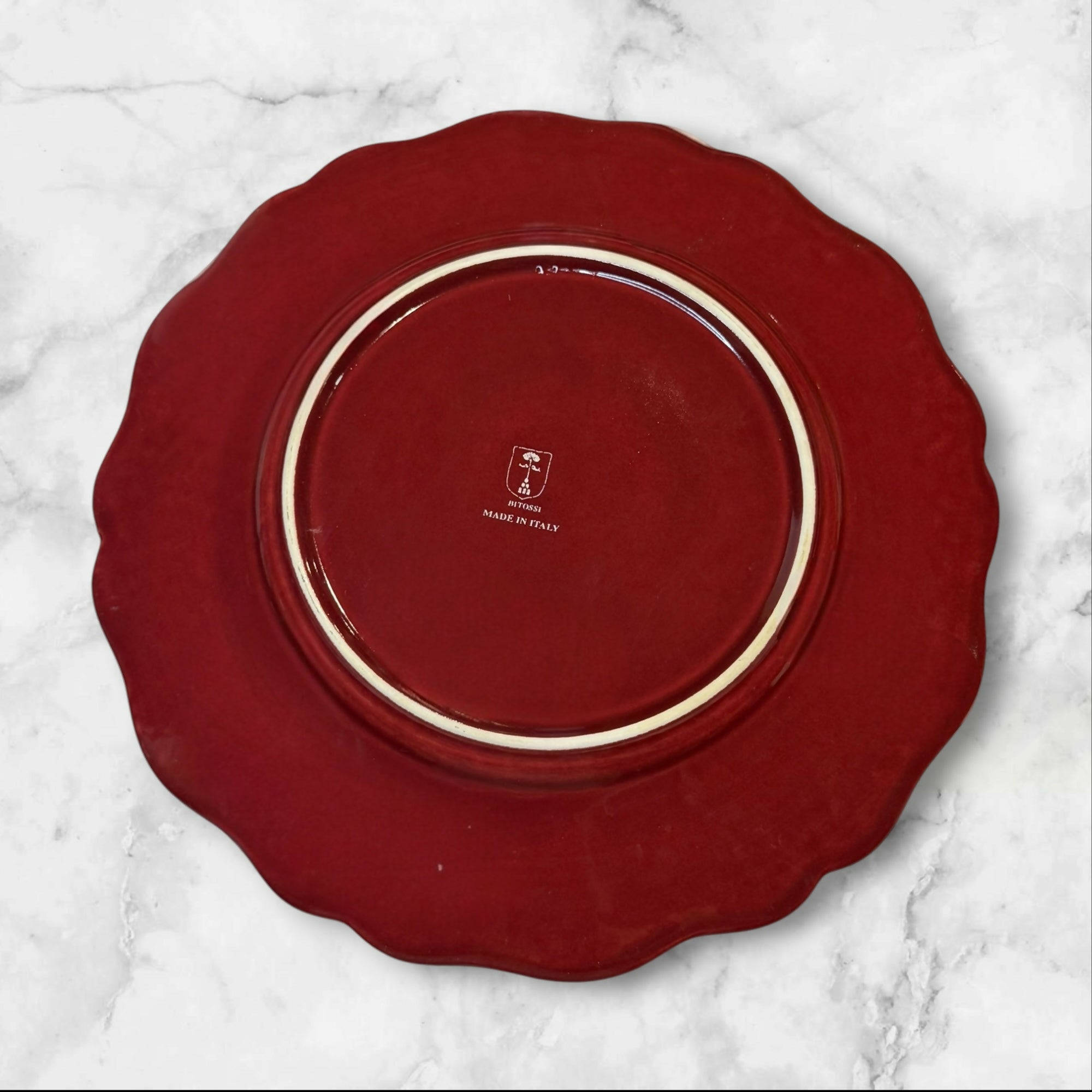 Bitossi Dossia Burgundy Glaze Dinner Plates | Set of 4 | Good Condition