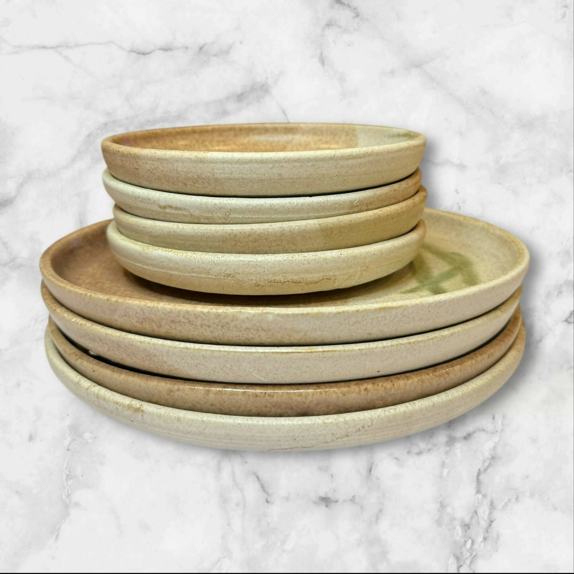 Aries Handmade Stoneware Dinner & Salad Plates | Set of 8 | Excellent Condition