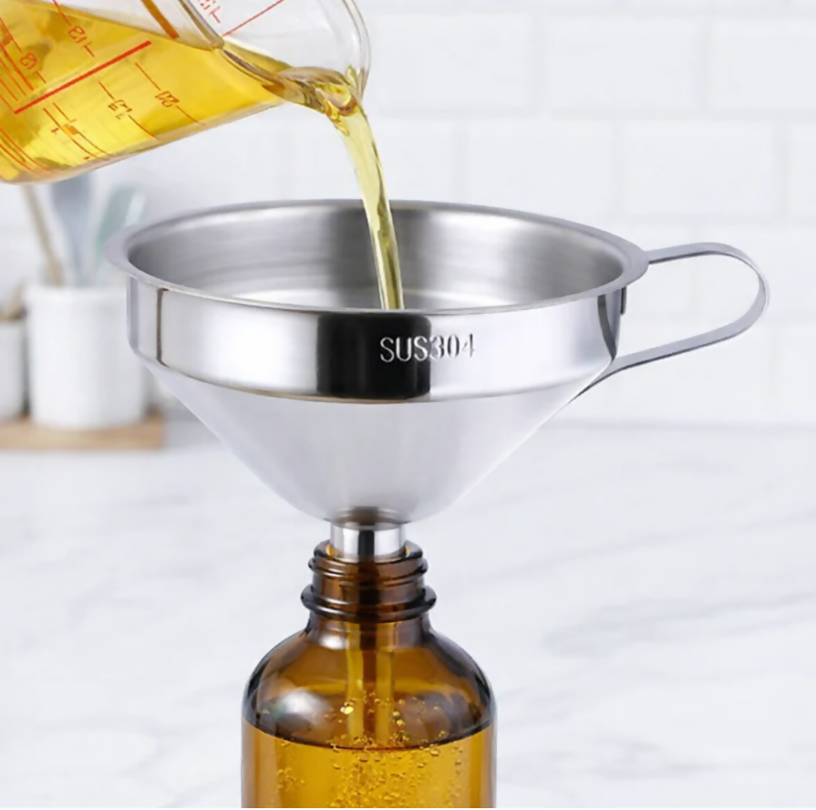 Anygleam Stainless Steel Funnel Set (2Pcs Silver) – Wide Cone Mouth with Detachable Strainer, Kitchen Utensil for Small Jars & Canning