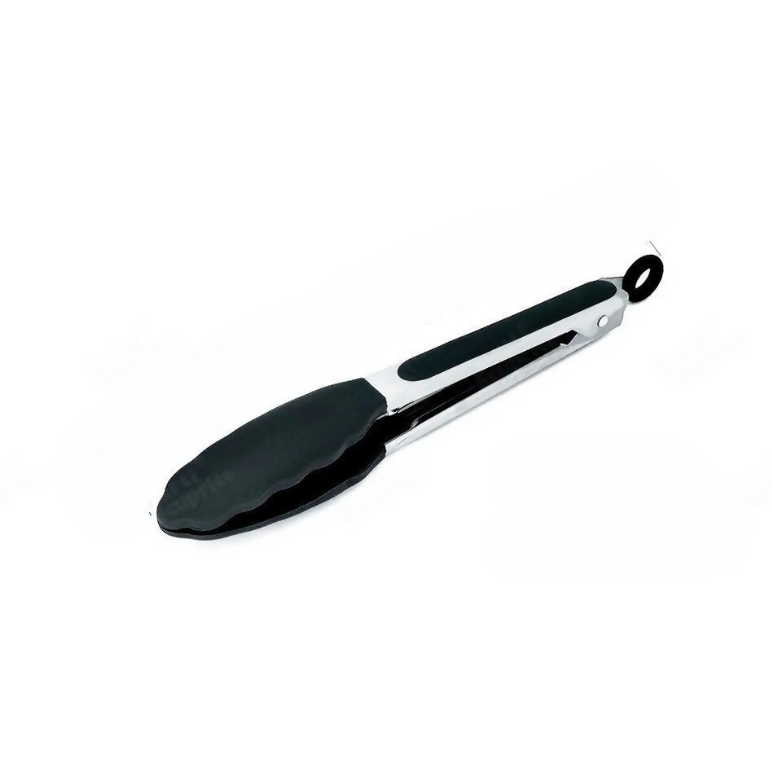 Anygleam Tong Stainless Steel Small Black Handle Clip Heat Resistant Cooking Baking Salad Steak Kitchen Gadget