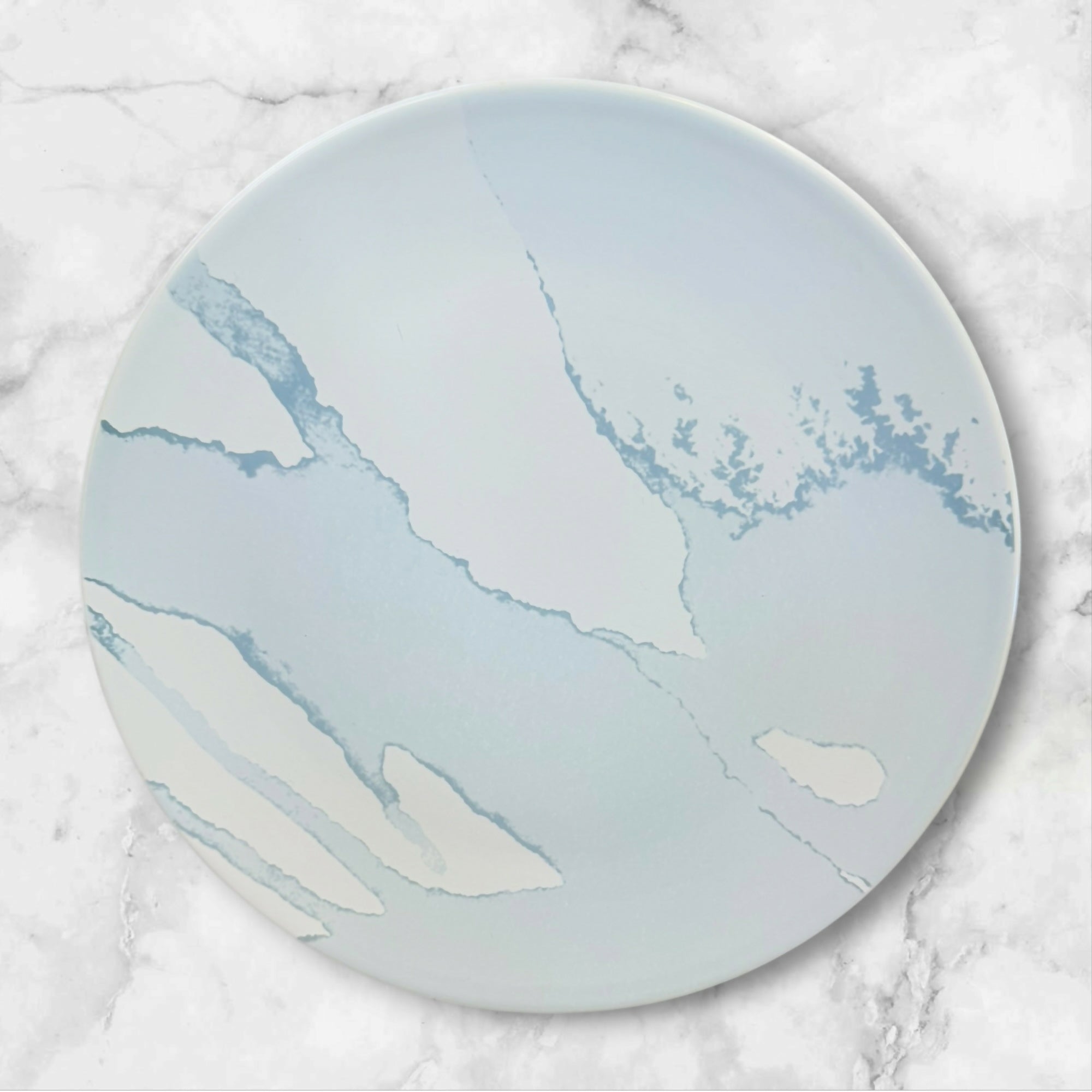 IKEA Behaga Turquoise Blue White Grey Dinner Plates | Set of 3 Vintage