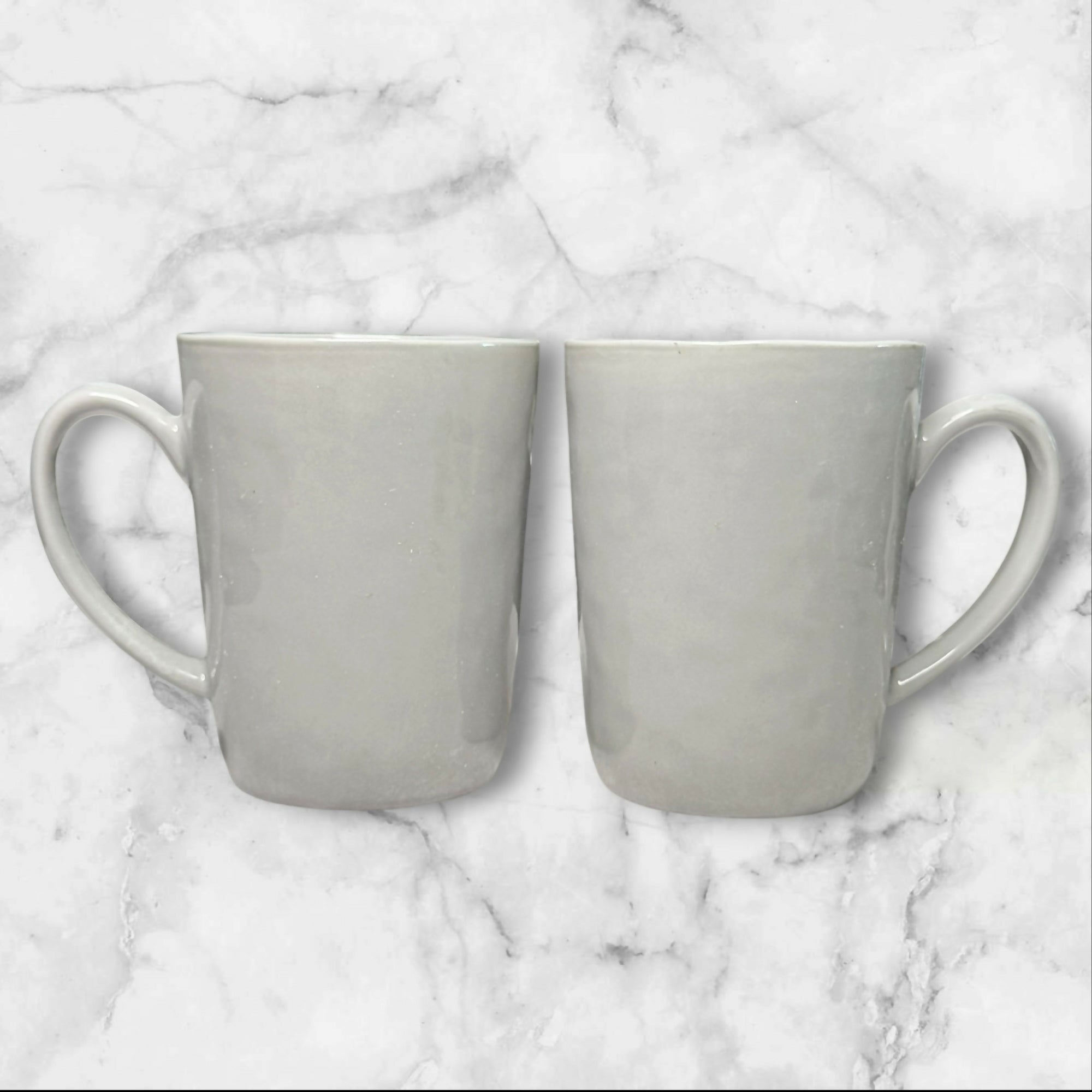 Crate & Barrel Mercer Grey Stoneware Mugs | Set of 2 | Excellent Condition