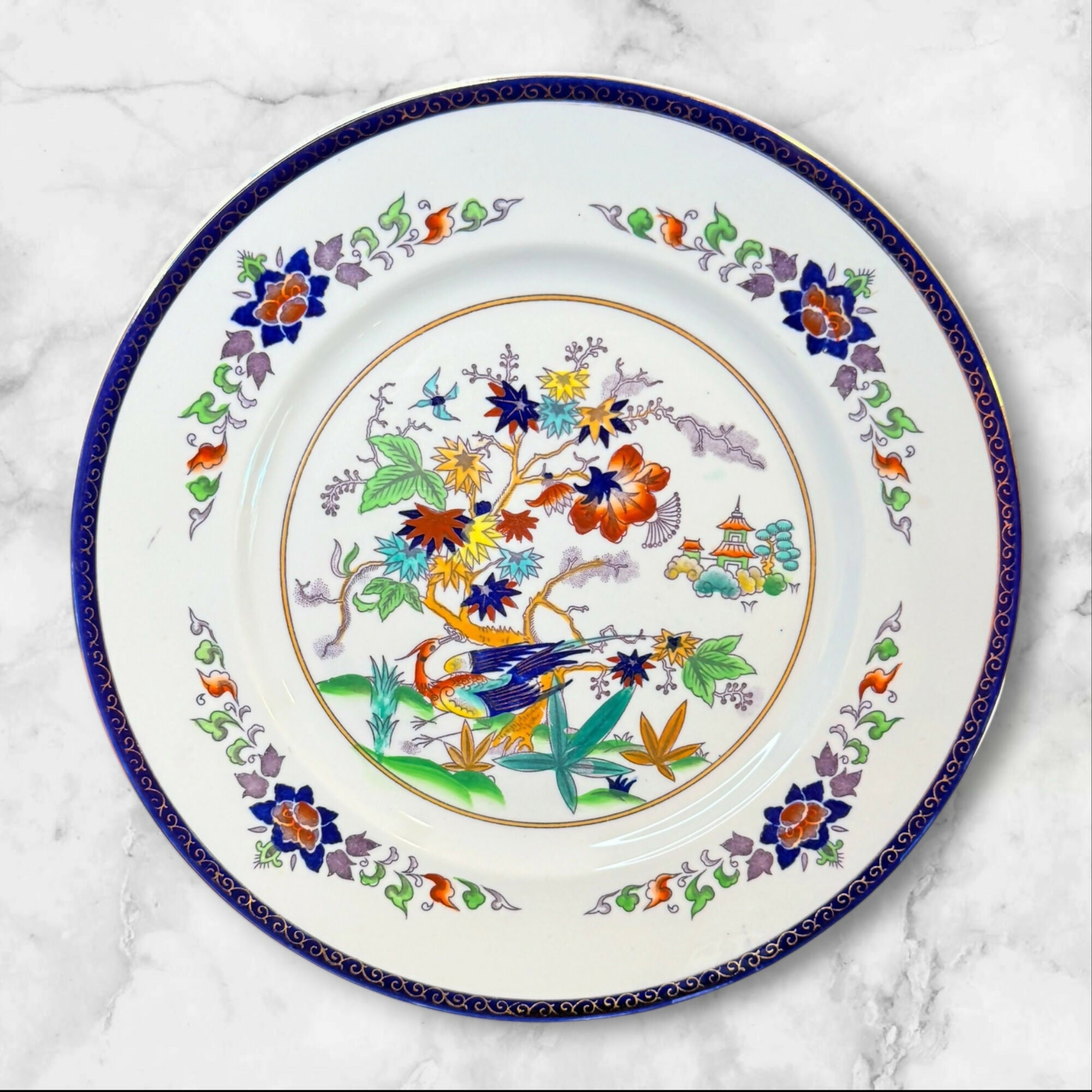 Nikko Double Phoenix Oriental Dinner Plates | Set of 4 | Great Condition