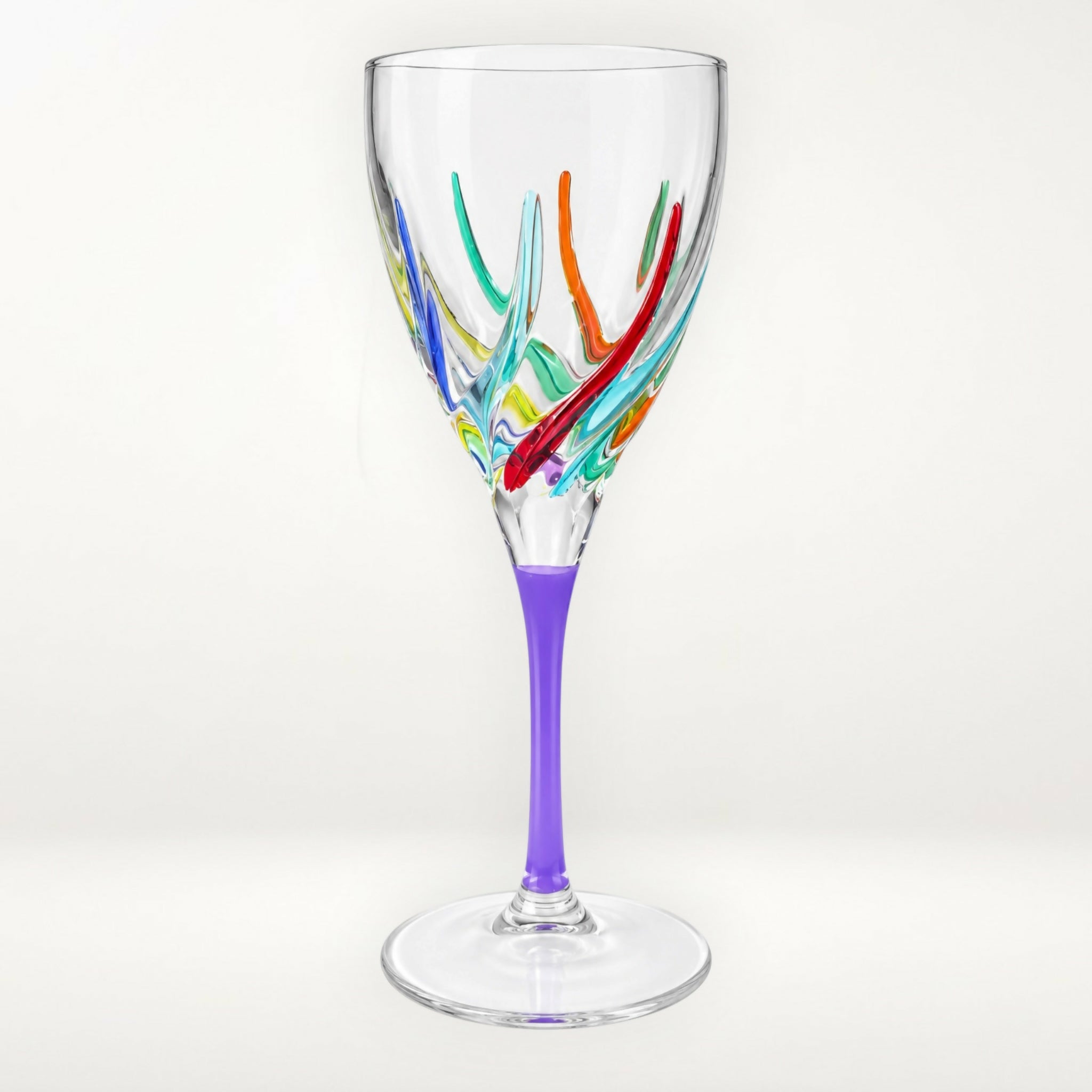 Zecchin Murano Style Art Glass Wine Glasses | Set of 2 | Excellent Condition