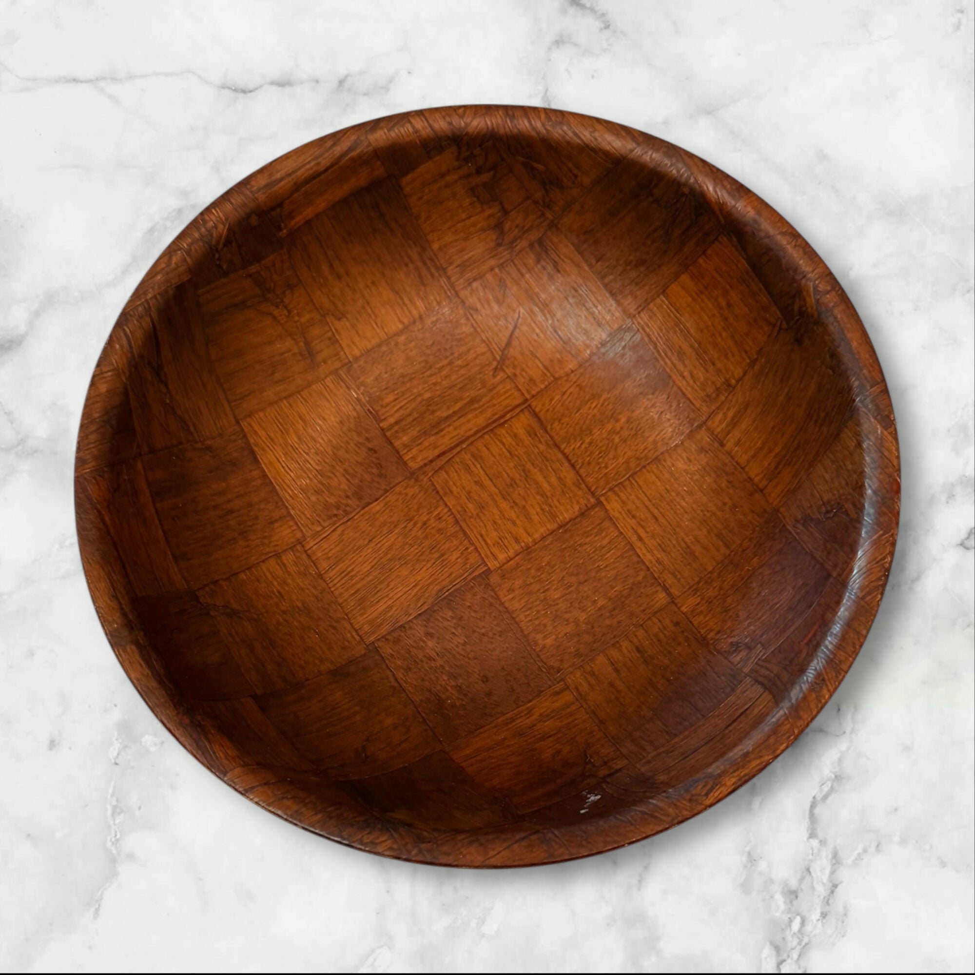 Woven Wood Serving Bowls | Set of 4 | Gently Used