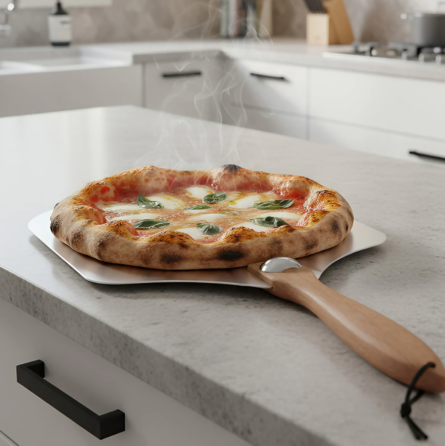 Anygleam 35.5x30.5cm Pizza Shovel With Foldable Wooden Handle Bakeware Kitchen Tools No Oxidation
