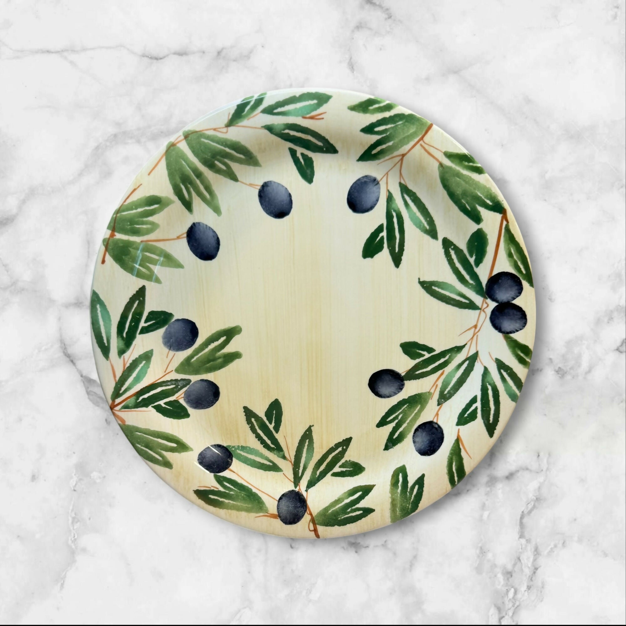 La Ceramica VBC Olive Dinner Plates | Set of 4 | Gently Used Condition