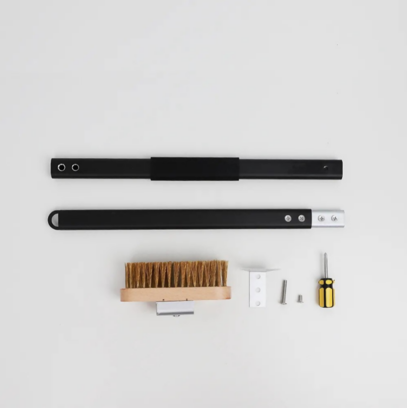 Anygleam Black 81cm Oven Copper Brush with Metal Scraper Tool and Length Adjustable Handle Cleaning Accessories