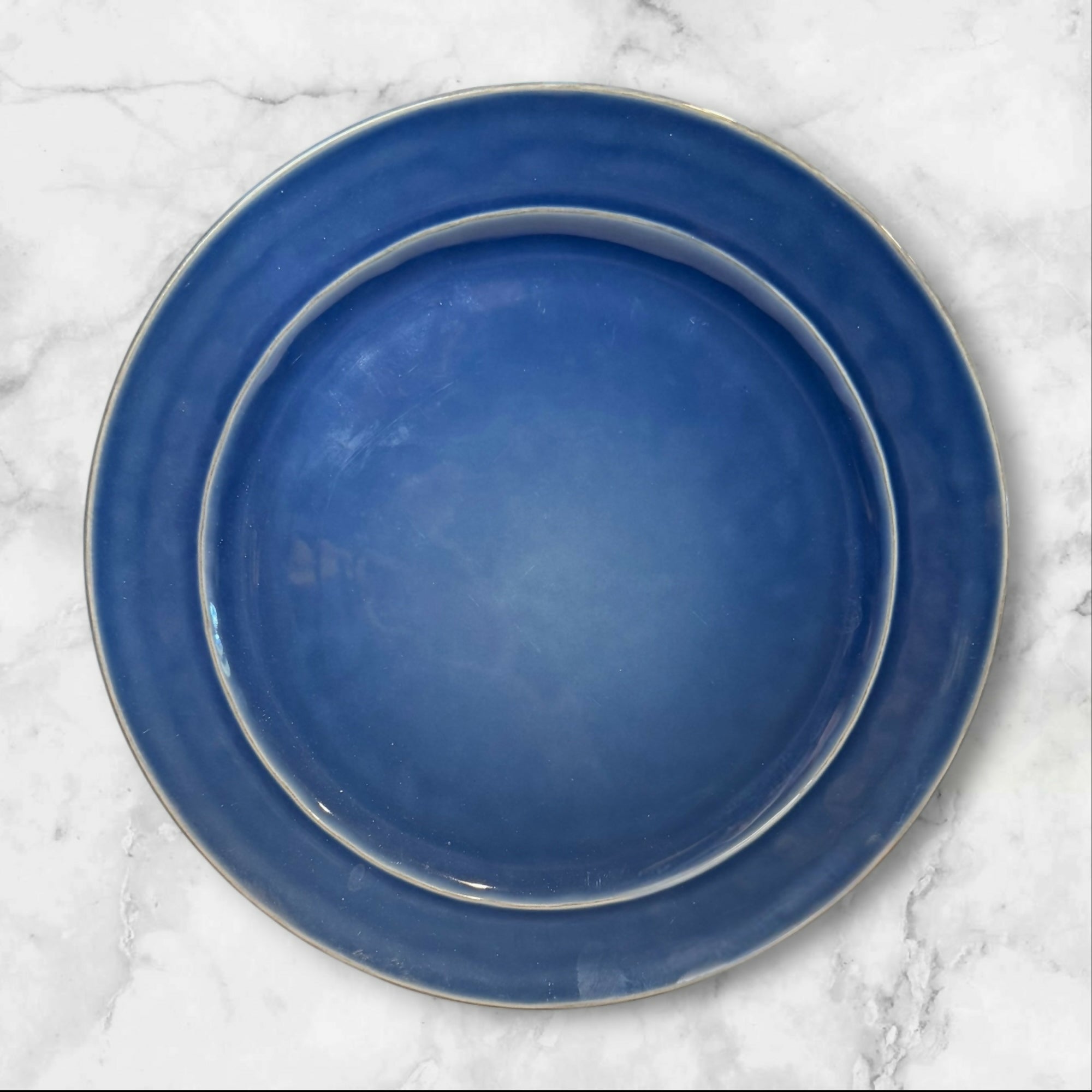 Pottery Barn Cambria Ocean Blue Dinner Plates | Set of 4 | Good Condition