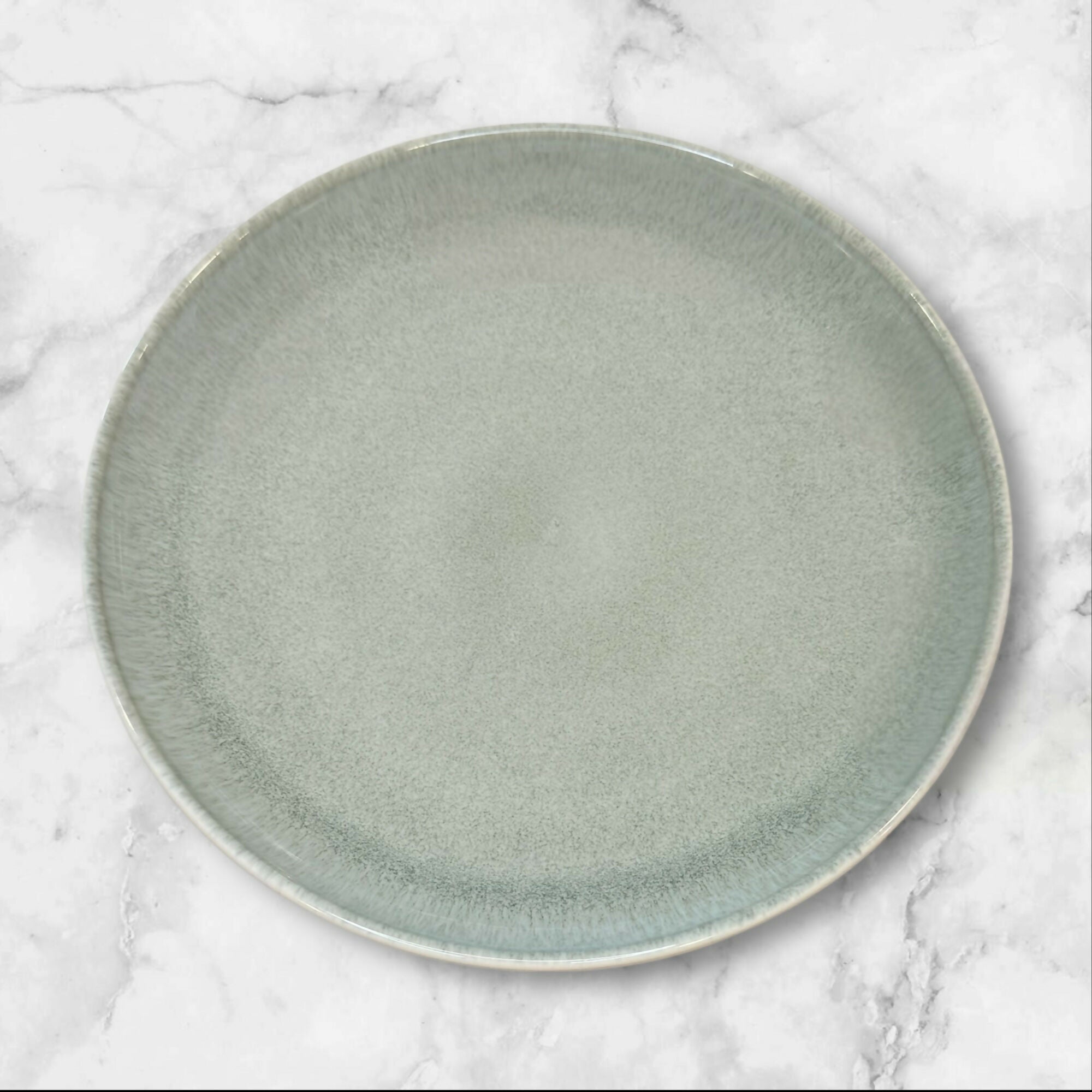Pokini Handmade Stoneware Dinner Plates 10” Green | Set of 4 | EUC