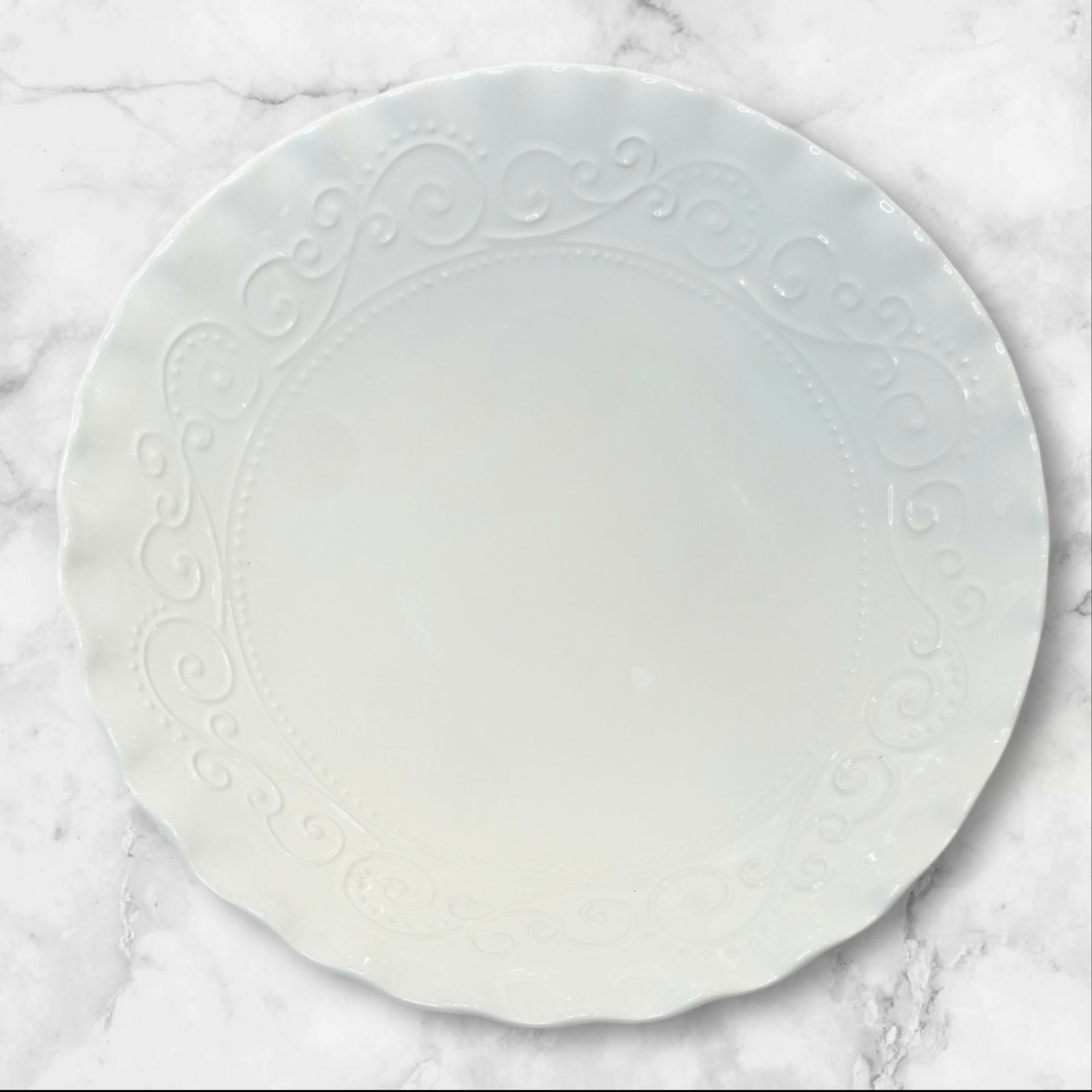 Maioliche Jessica MLJ23 White Serving Bowl Italy | 12 Inch | Discontinued