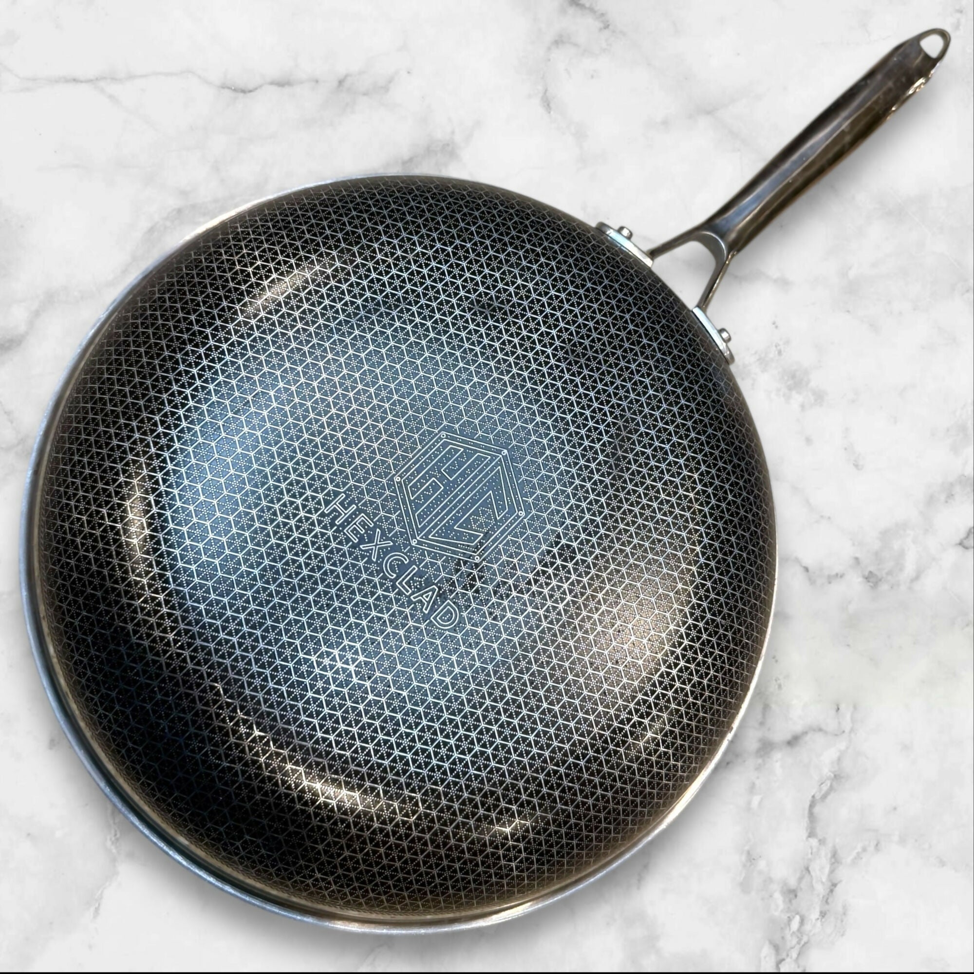 HexClad Hybrid Nonstick Fry Pan | 10.75” Stainless Skillet | Good Condition