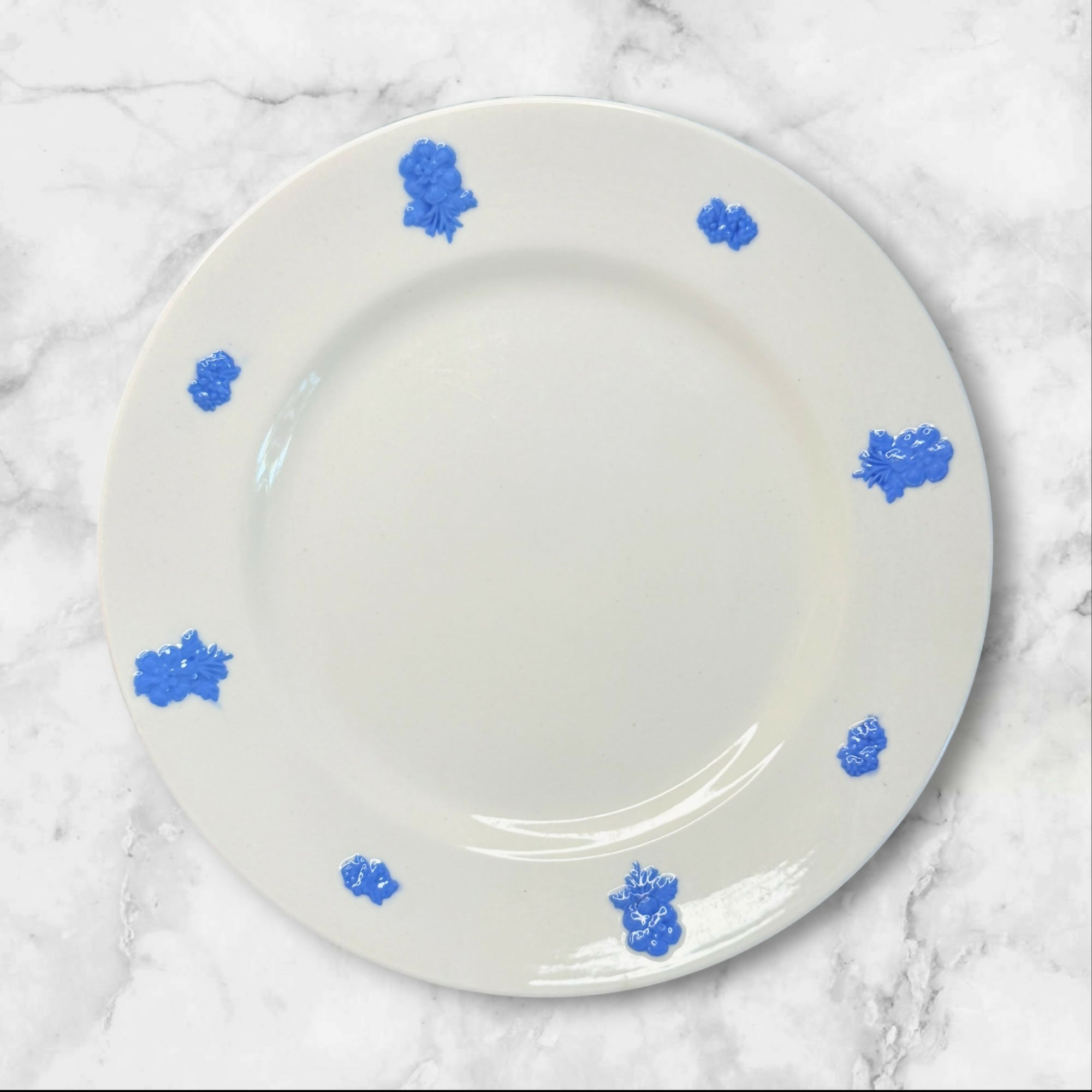 Adams Victorian Ware Blue Floral Salad Plates Set of 4 | Good Condition