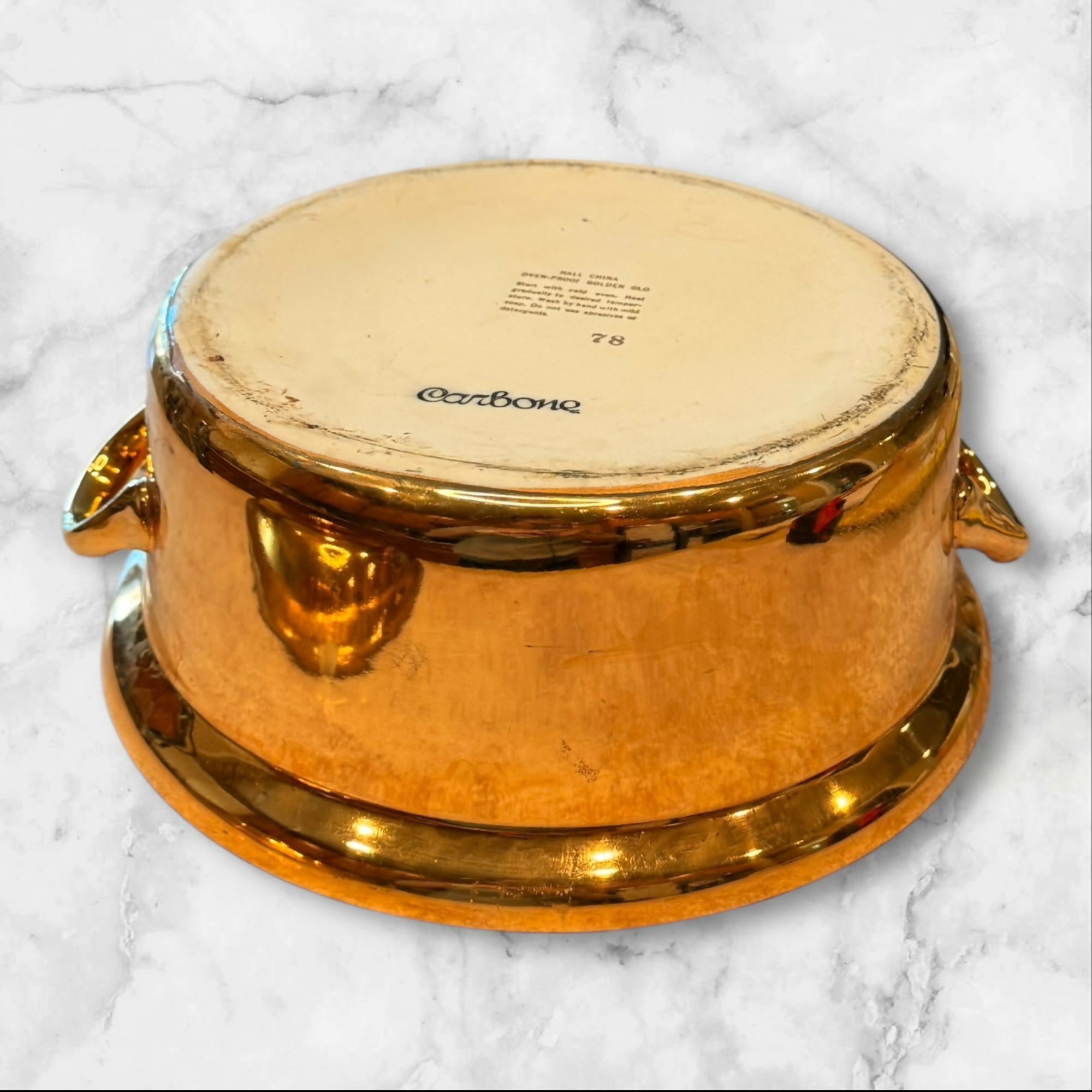 Hall China Carbone Golden Glow Covered Casserole | Vintage | Good Condition