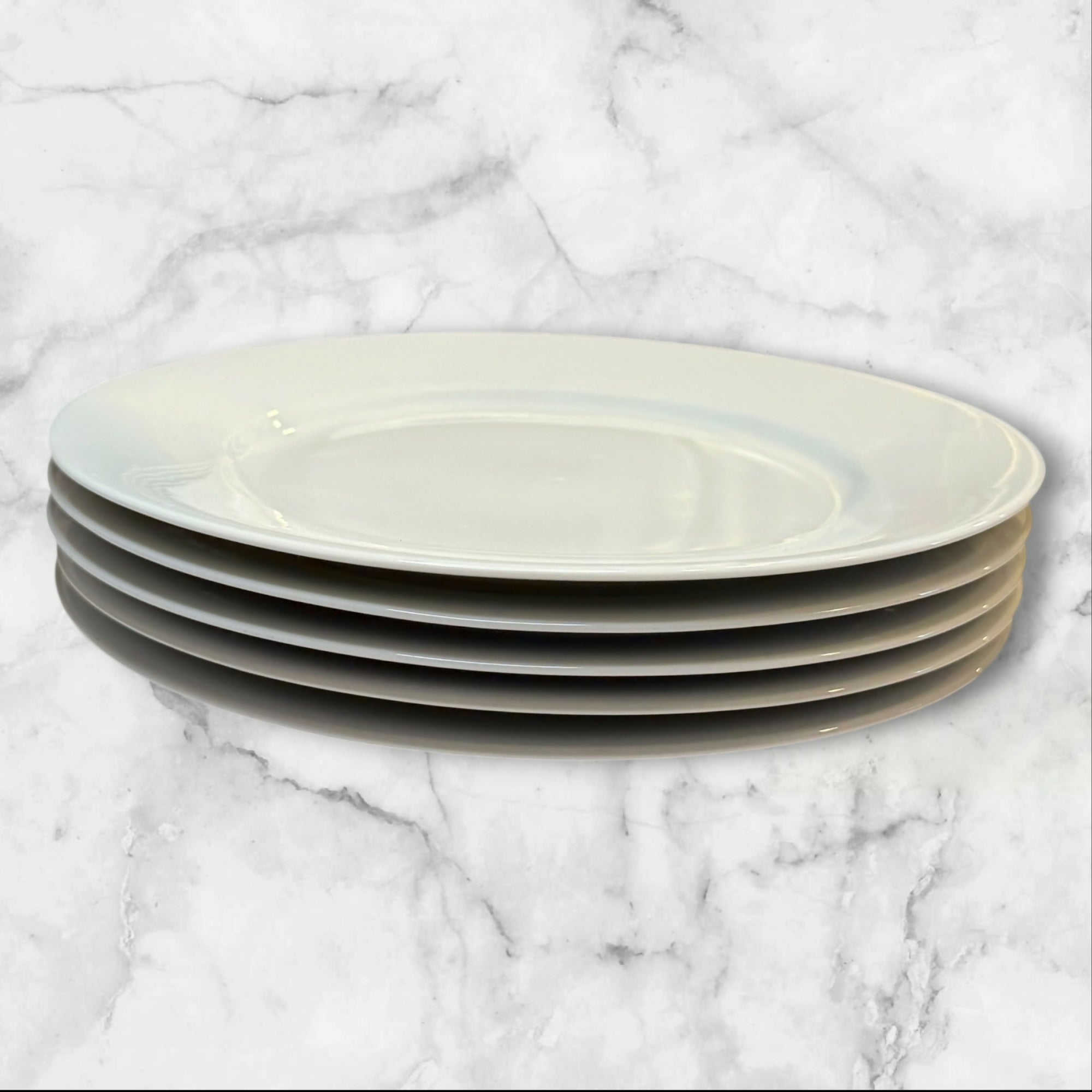 Crate & Barrel All White Dinner Plates | Set of 5 | Great Condition