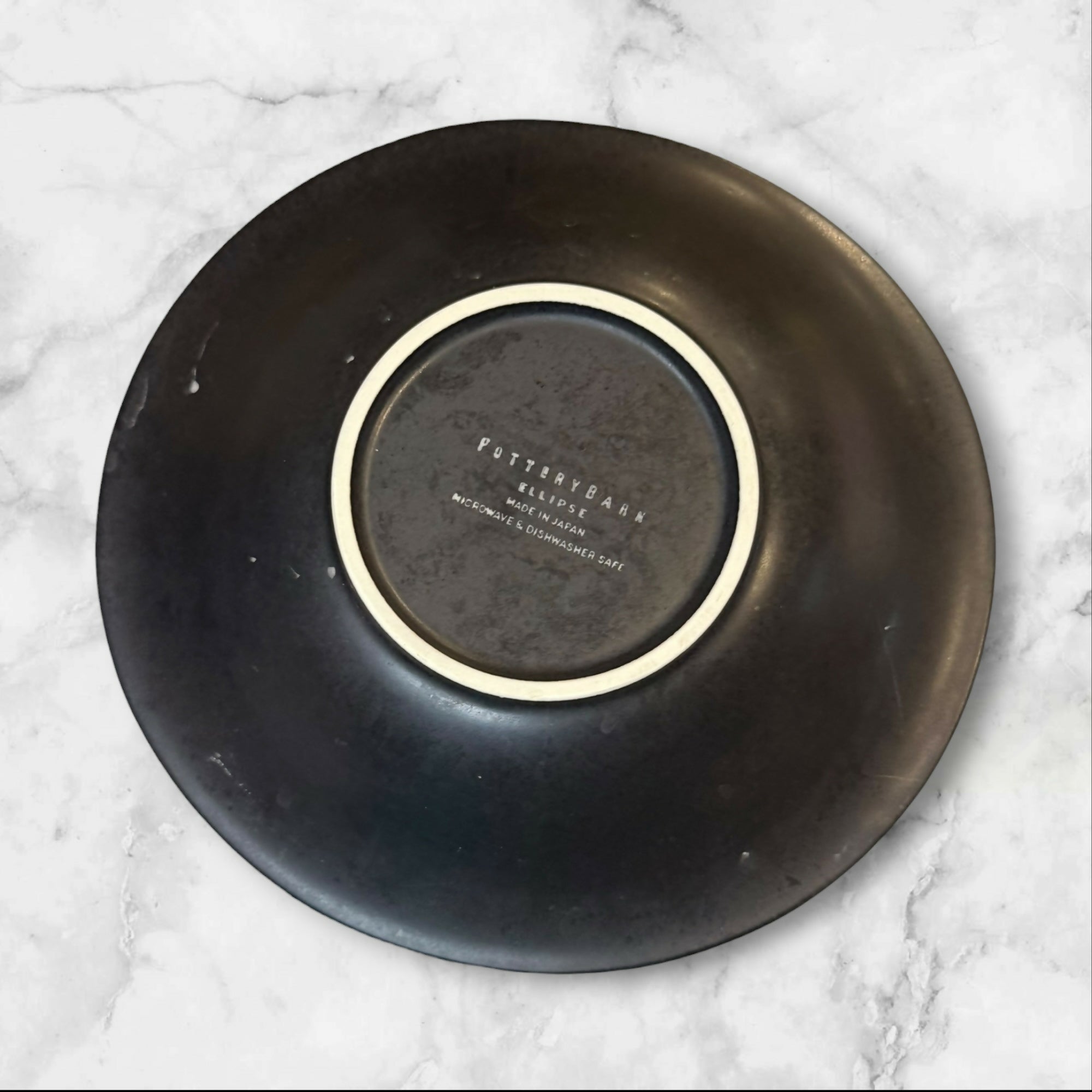 Pottery Barn Ellipse Black Coupe Soup Bowls | Set of 6 | Good Condition