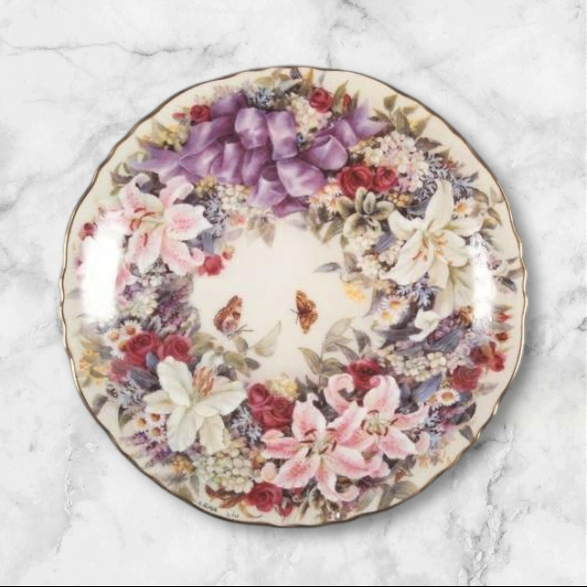 Lena Liu Floral Greetings Collector Plates Set of 5 | Excellent Condition | 1994–95