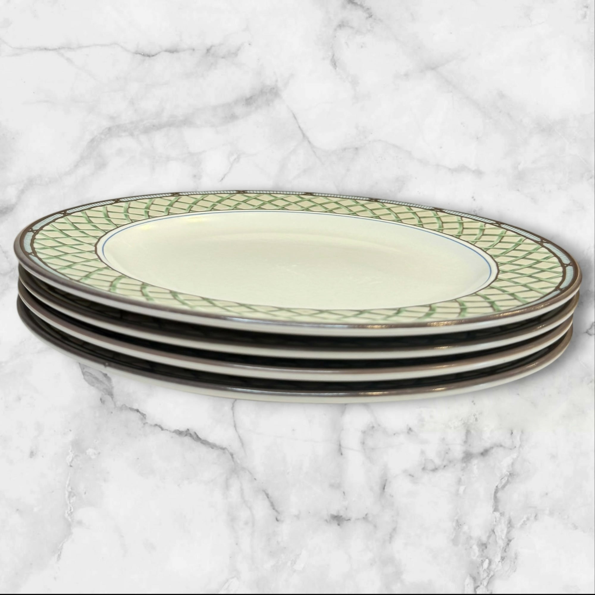 Mikasa Garden Trellis Dinner Plates Set of 4 | Excellent Condition