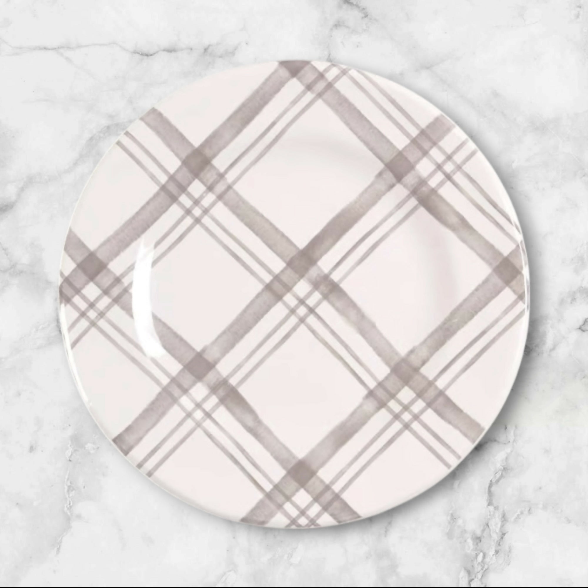 Pier 1 Plaid Dinner Plates | Set of 4 | Excellent Condition