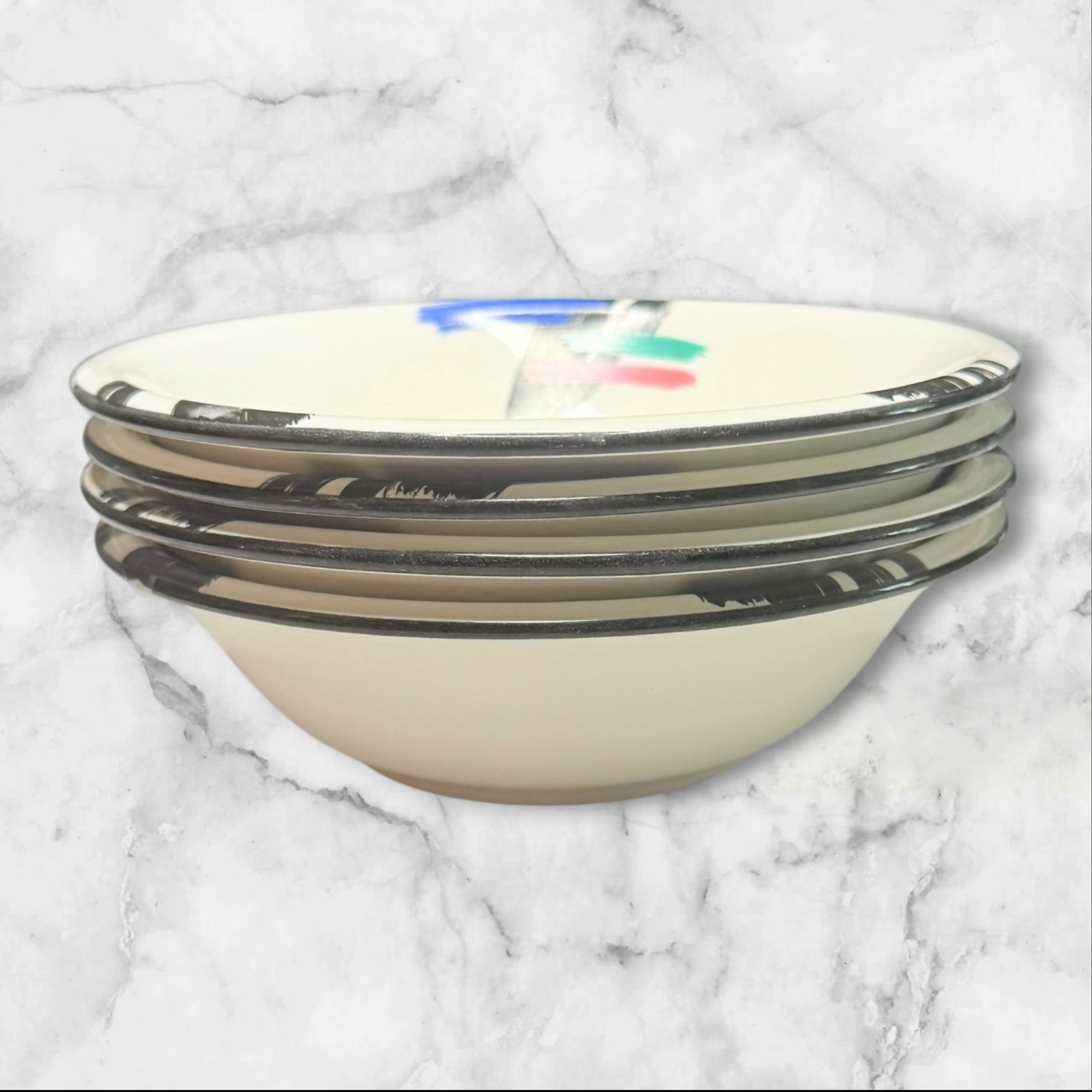 Liza by Newcore Design Concepts Soup Bowls | Set of 4 | Retro Modern