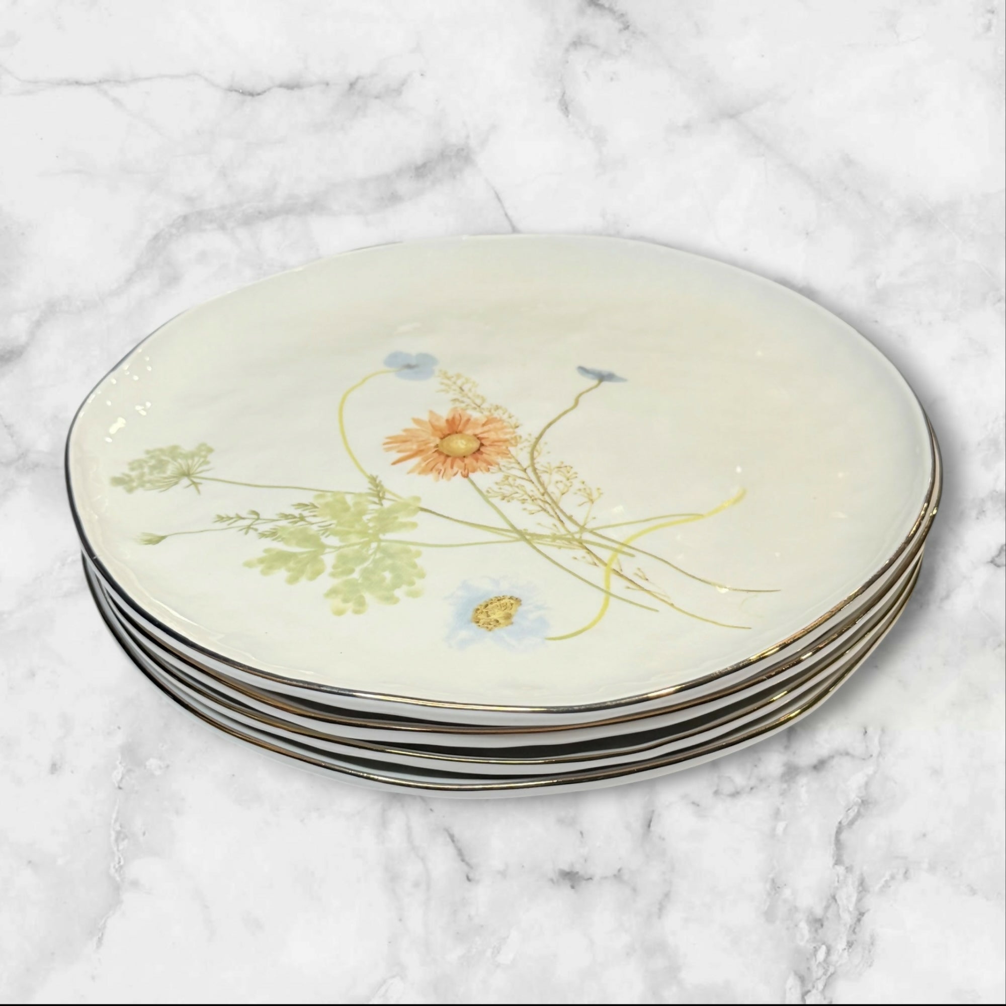 Sango Gansevoort Wildflower Porcelain Salad Plates Set of 4 | Excellent Condition