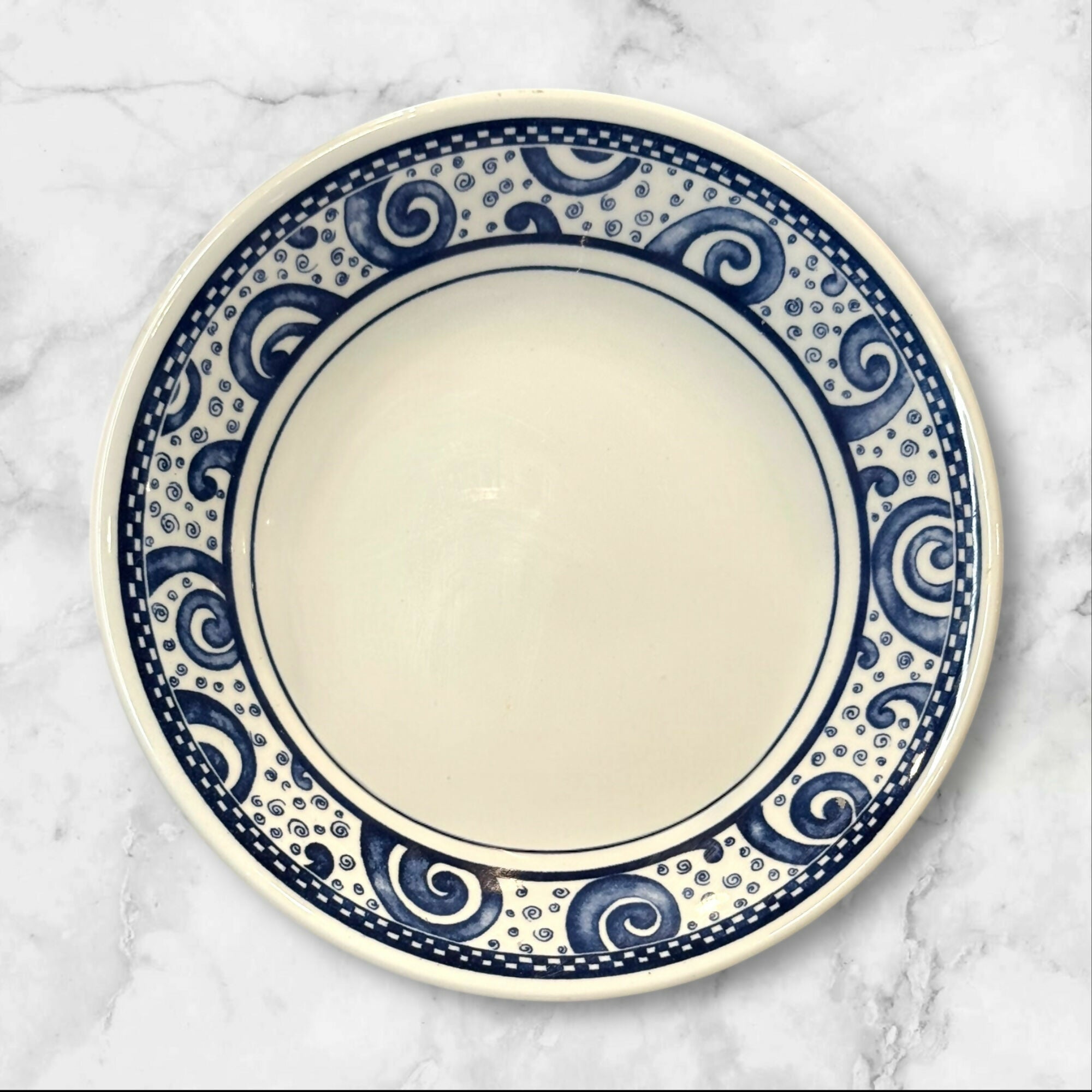 Churchill Blue Scroll Soup Bowls | Set of 2 | Excellent Condition