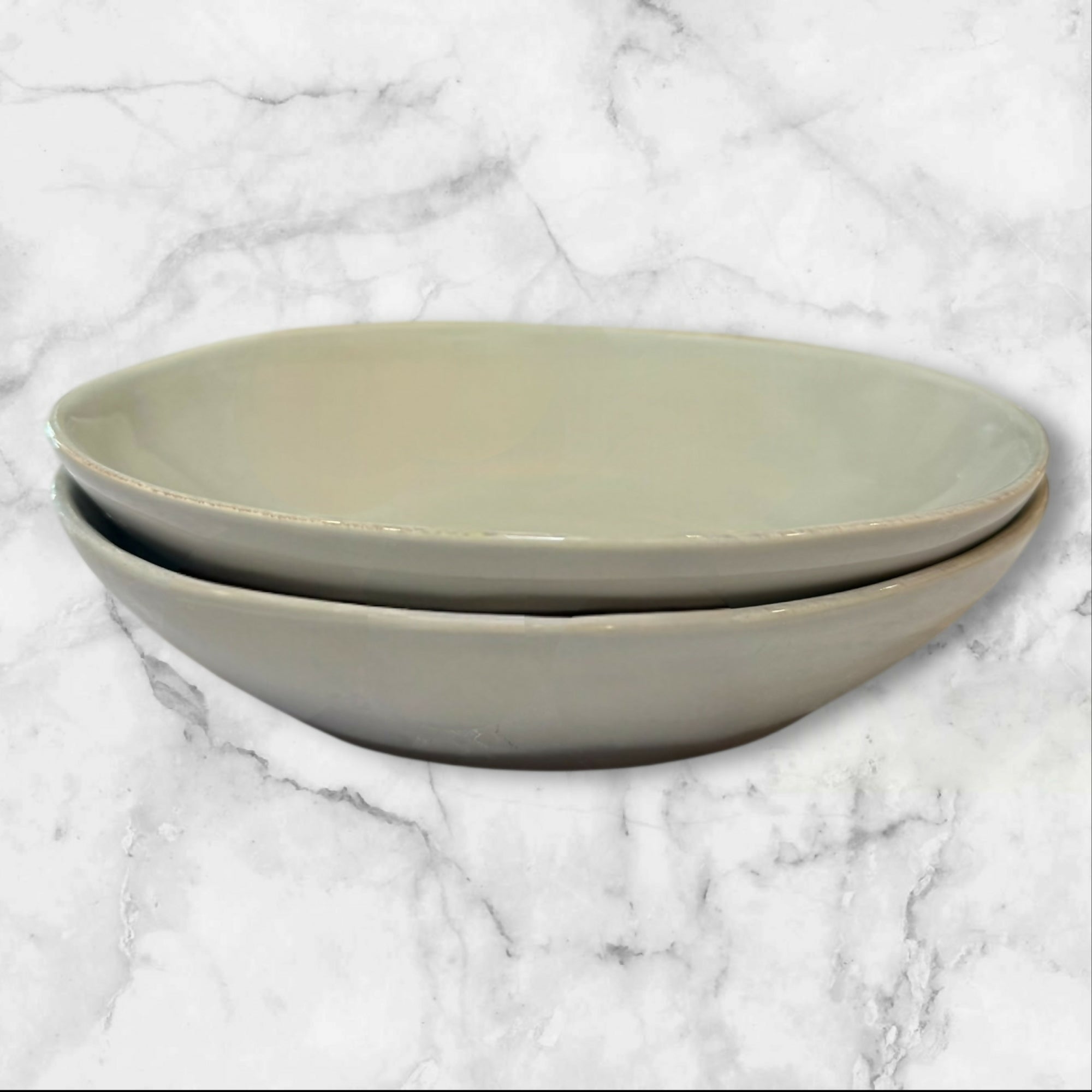 Crate & Barrel Marin Grey Pasta Bowls | Set of 2 | Great Condition