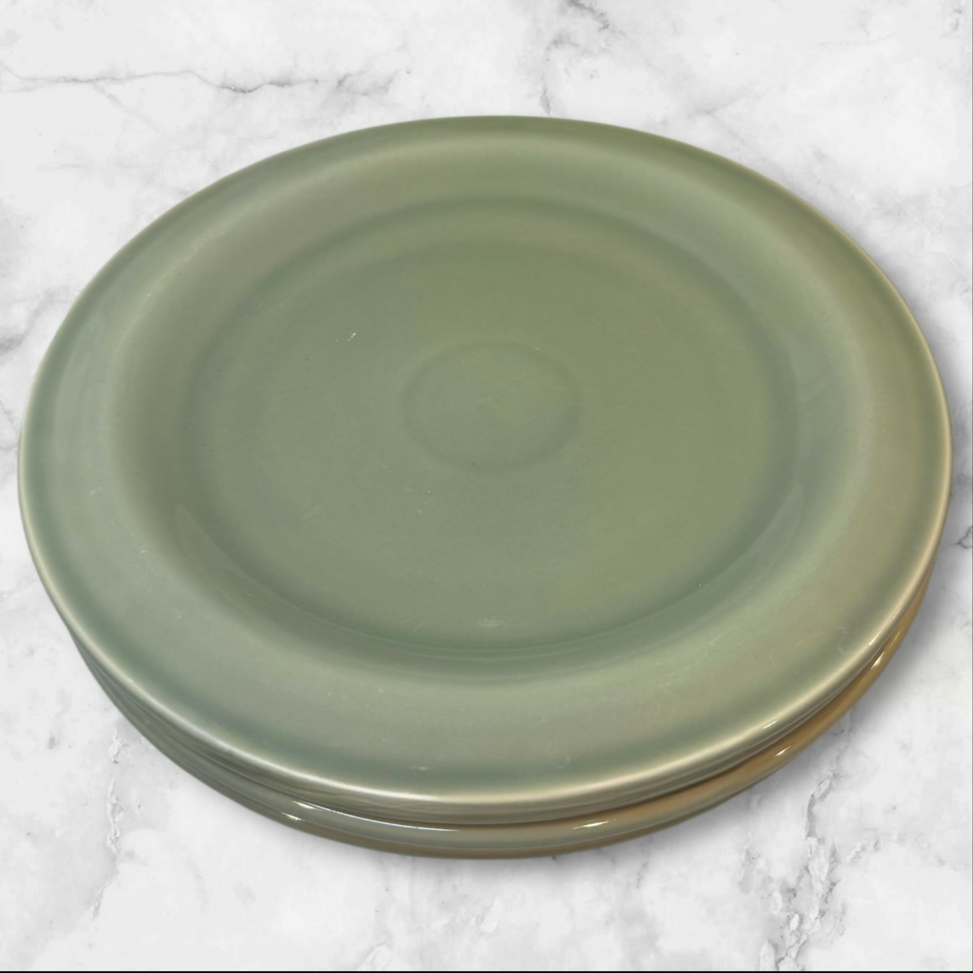 Crate & Barrel Gallery Green Dinner Plates | Set of 4 | 11 1/8 in | Great Condition