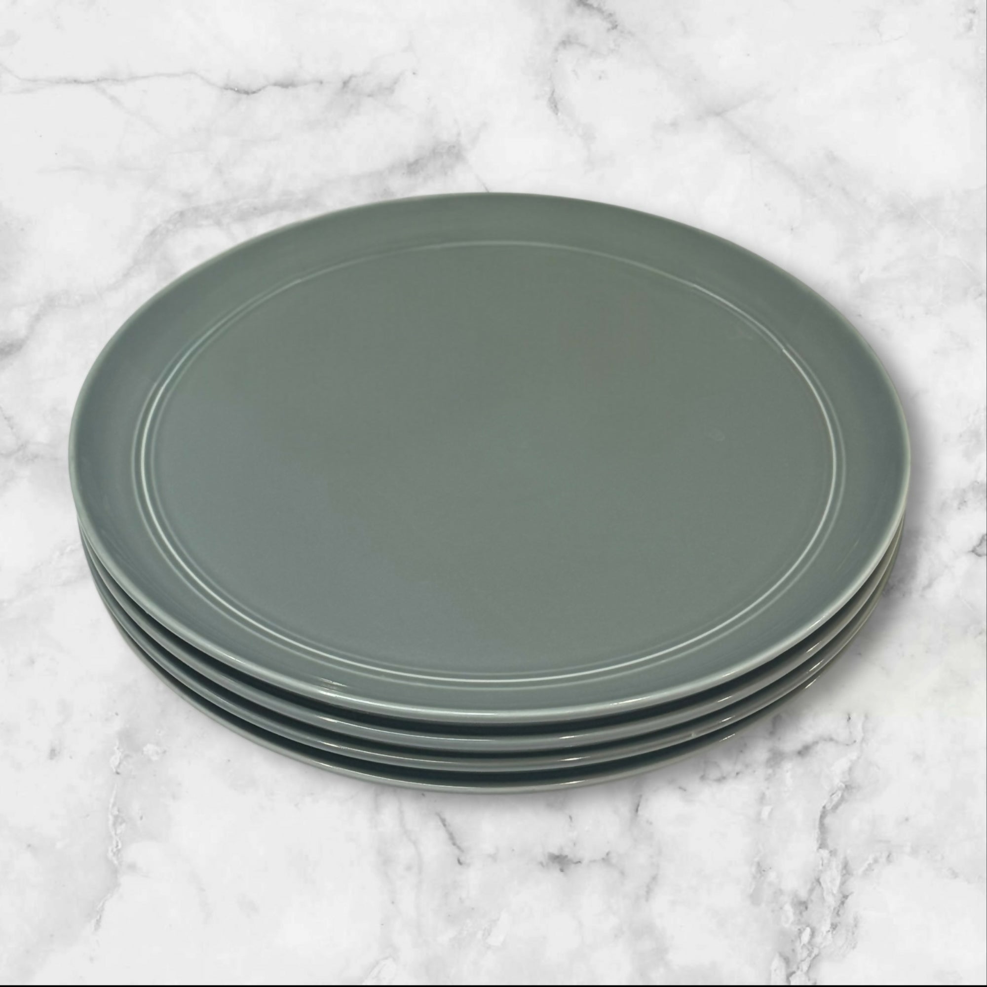 Crate & Barrel Hue Light Grey Dinner Plates | Set of 4 | Great Condition X