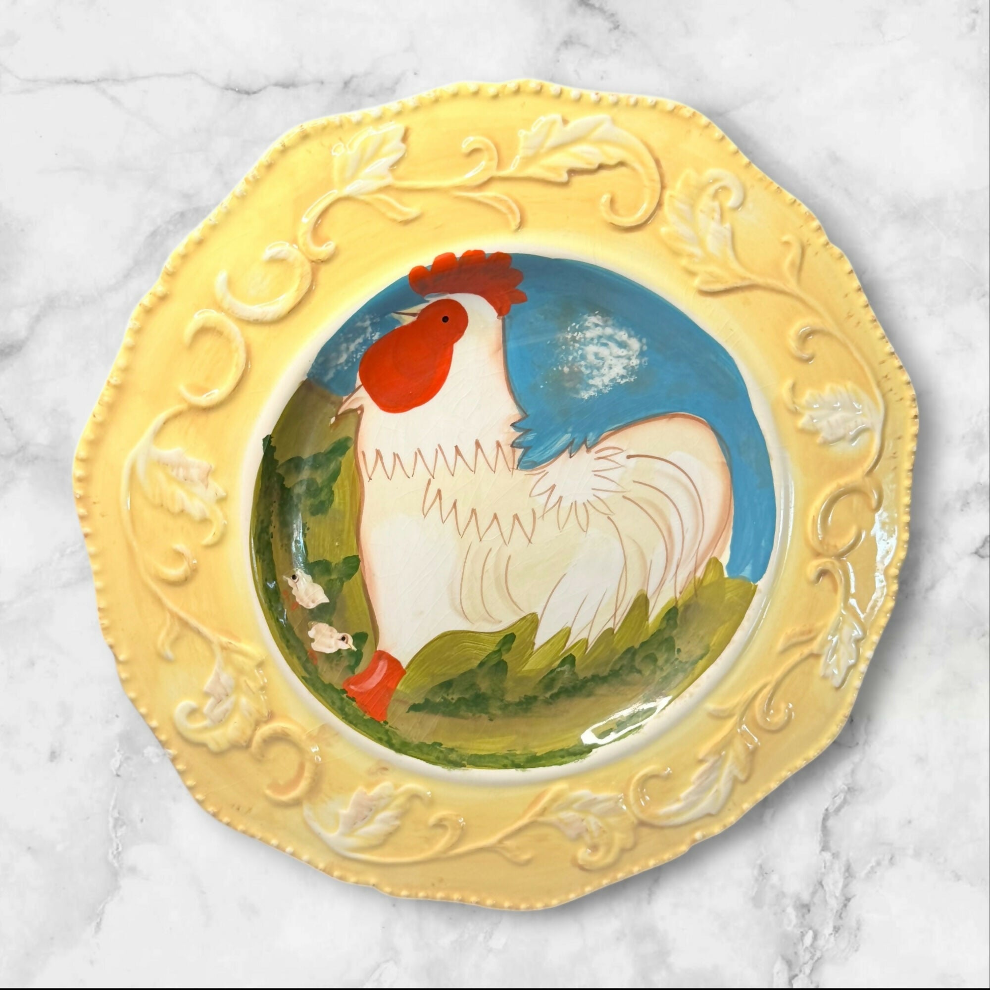 Cottage Rooster Dinner Plates by Jay | Set of 6 | Excellent Condition