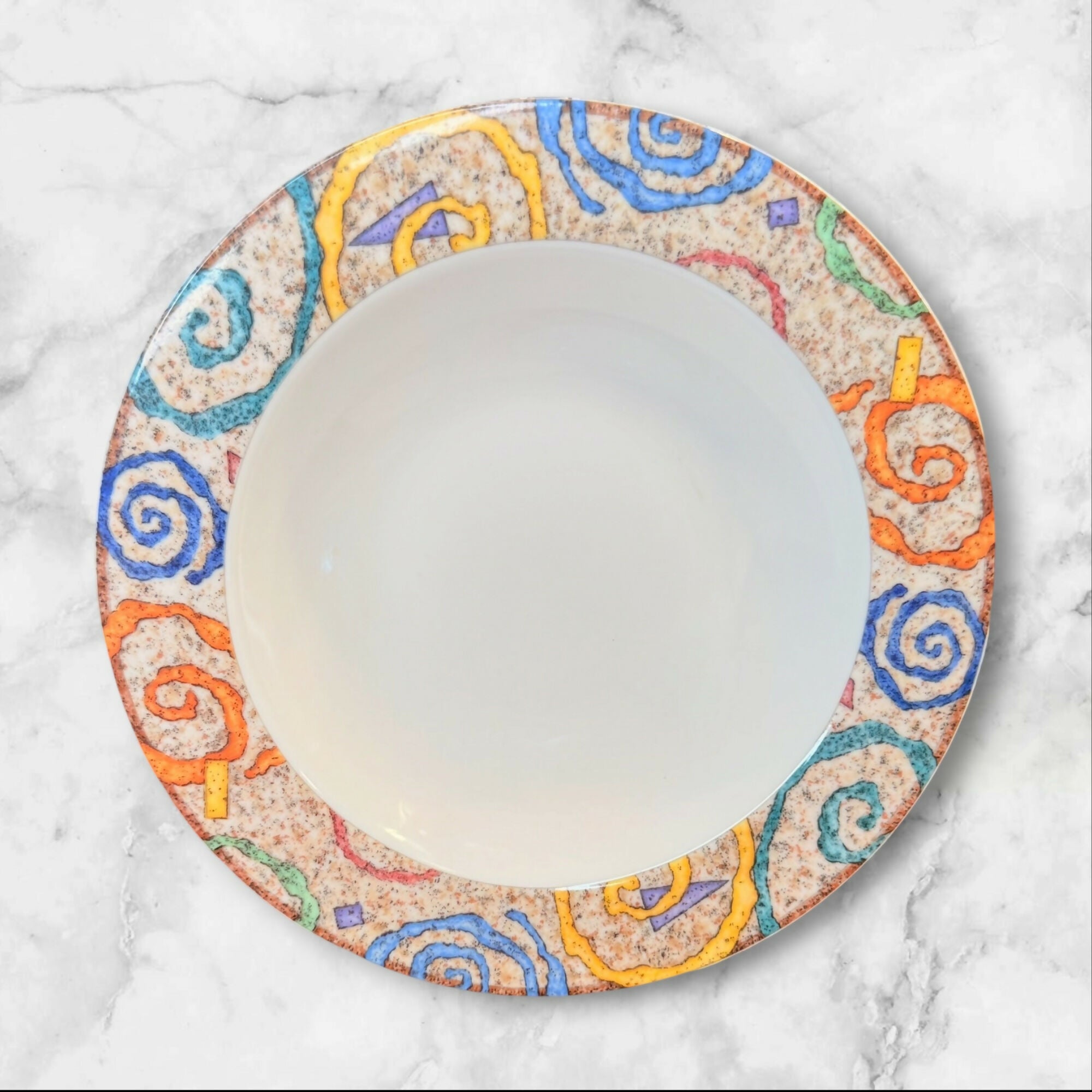 Sakura Spectrum Rim Soup Bowls Set of 4 | 9” | Excellent Condition