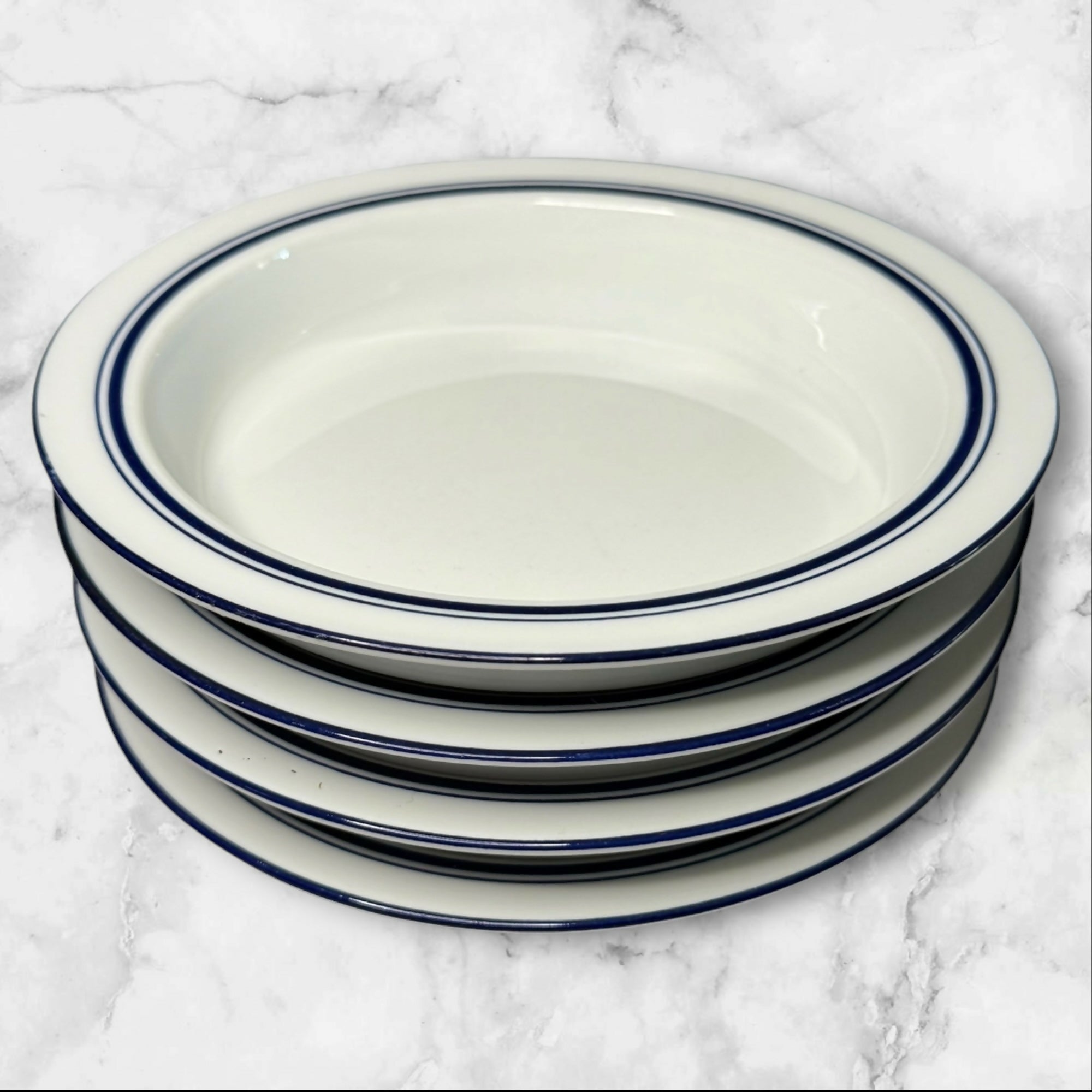 Dansk Christianshavn Blue Rim Soup Bowls Set of 4 | Great Condition