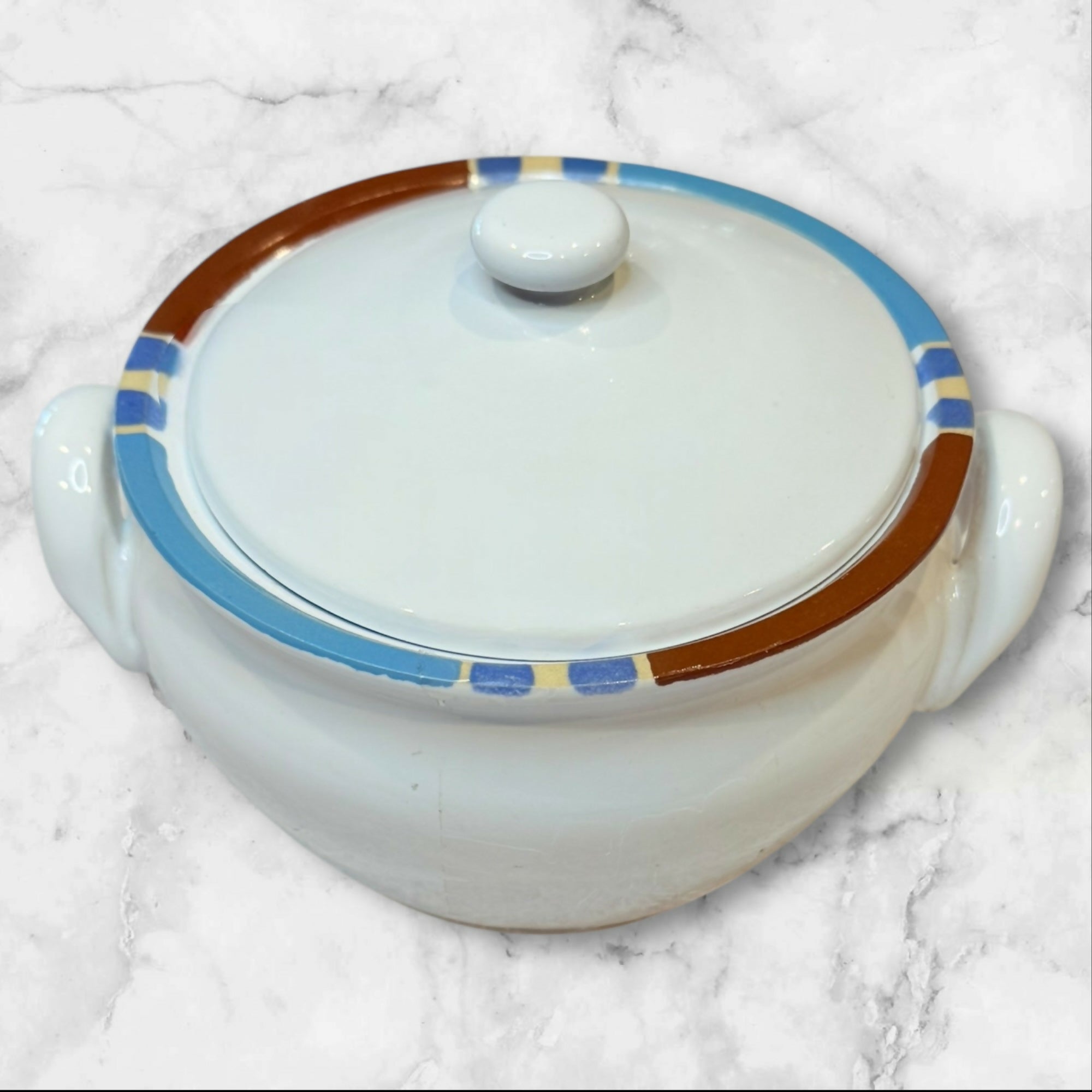 DANSK Mesa White Sand Covered Onion Soup Bowl | Excellent Condition