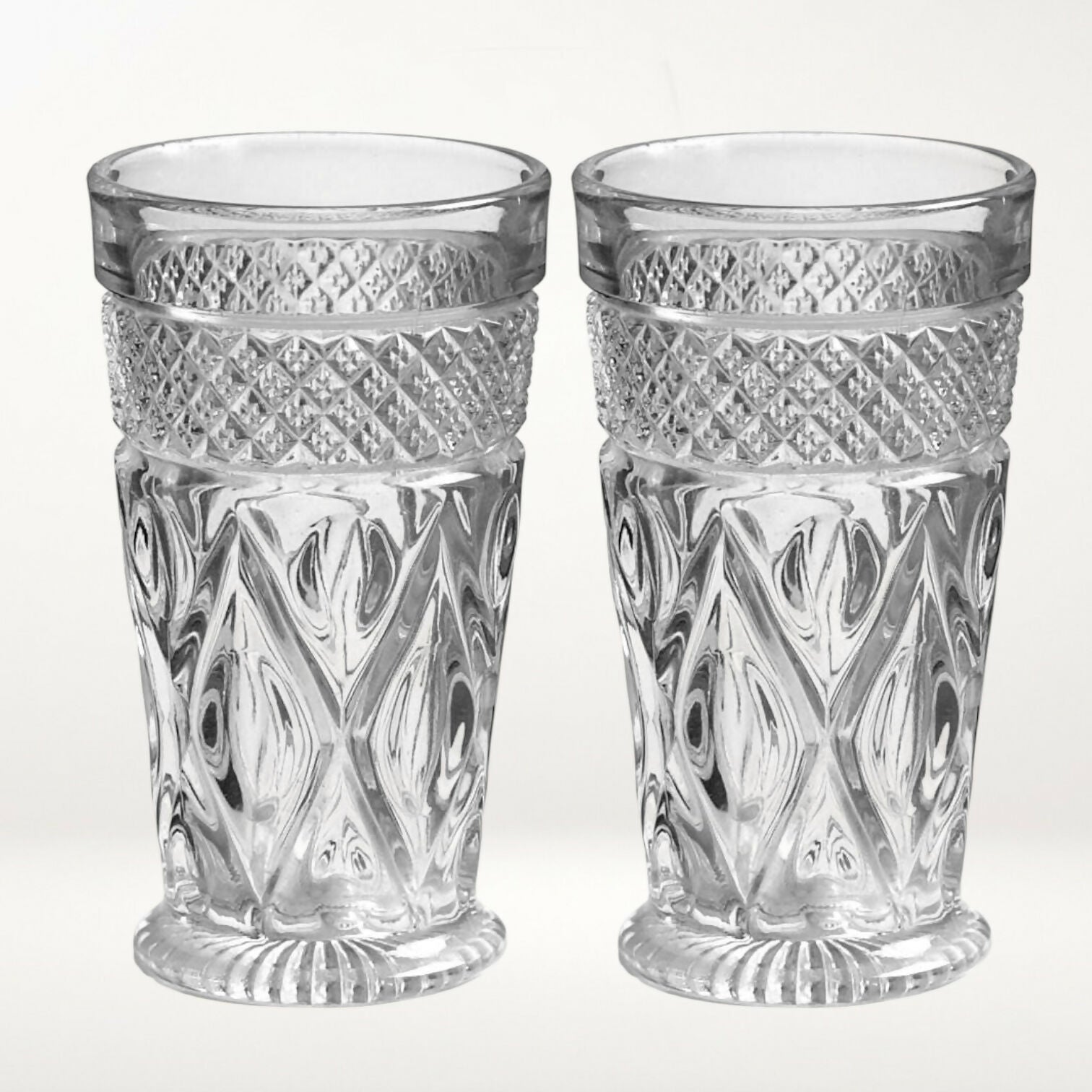 Imperial Glass Cape Cod Clear Juice Glasses | Set of 2 | Excellent Condition