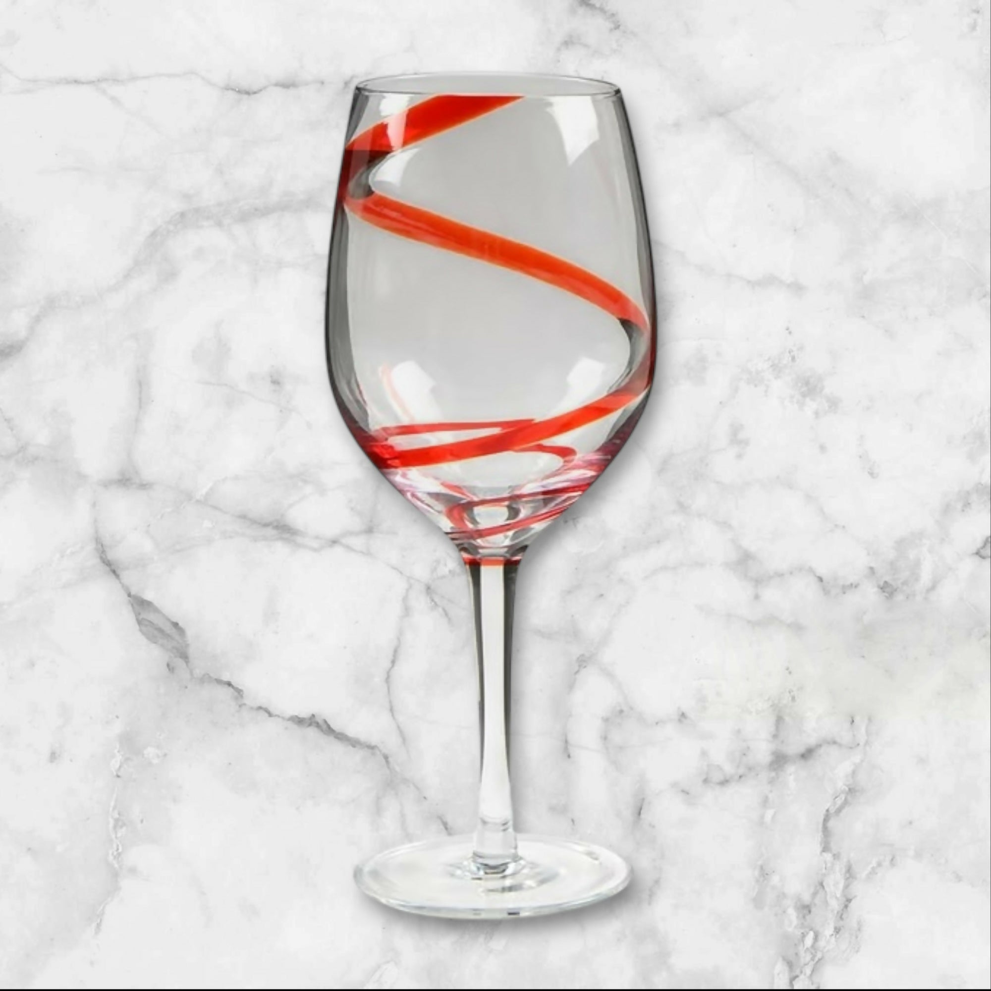 Pier 1 Swirline Red Water Goblets