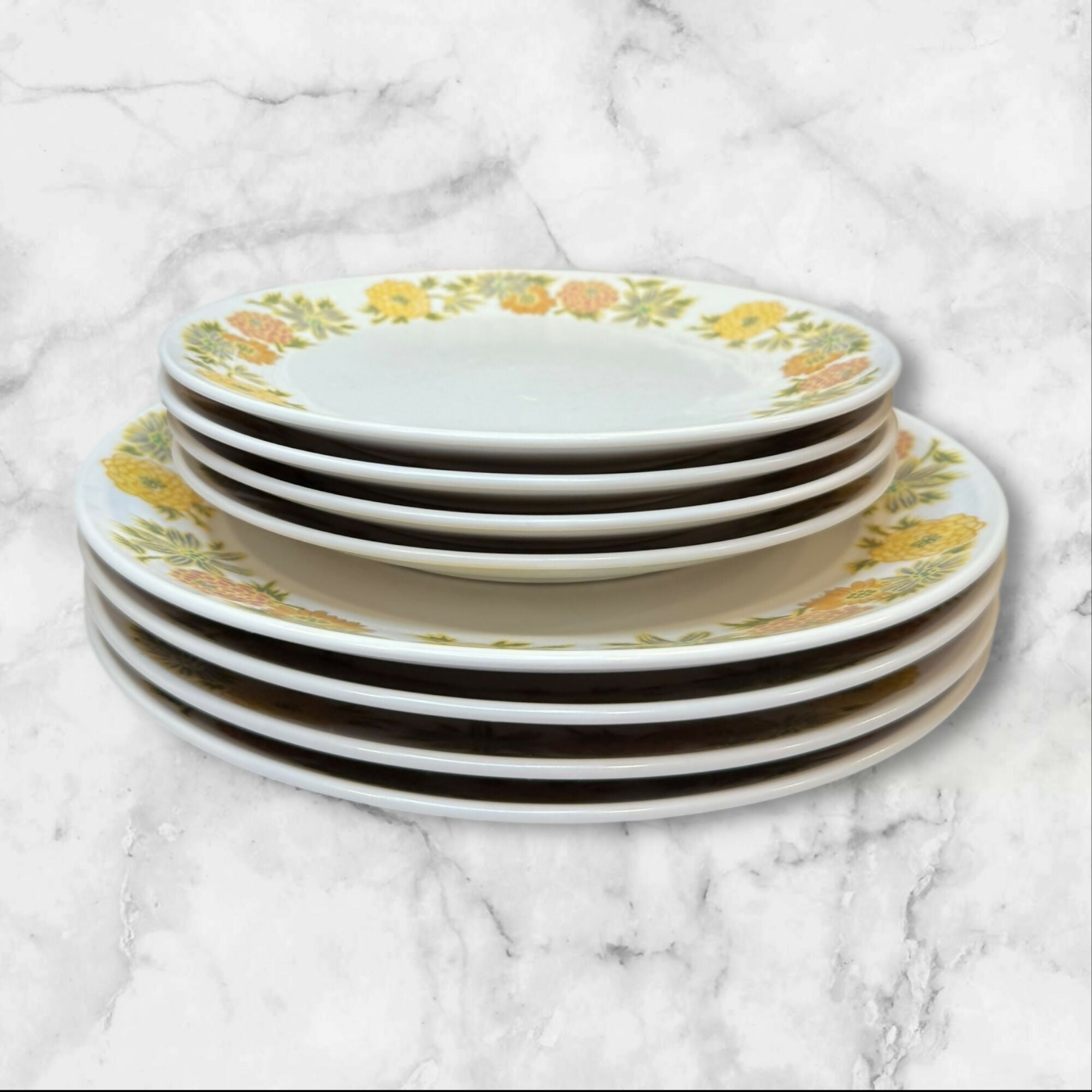Noritake Sunny Side Floral Dinner & Salad Plates | Set of 8 | Excellent Condition