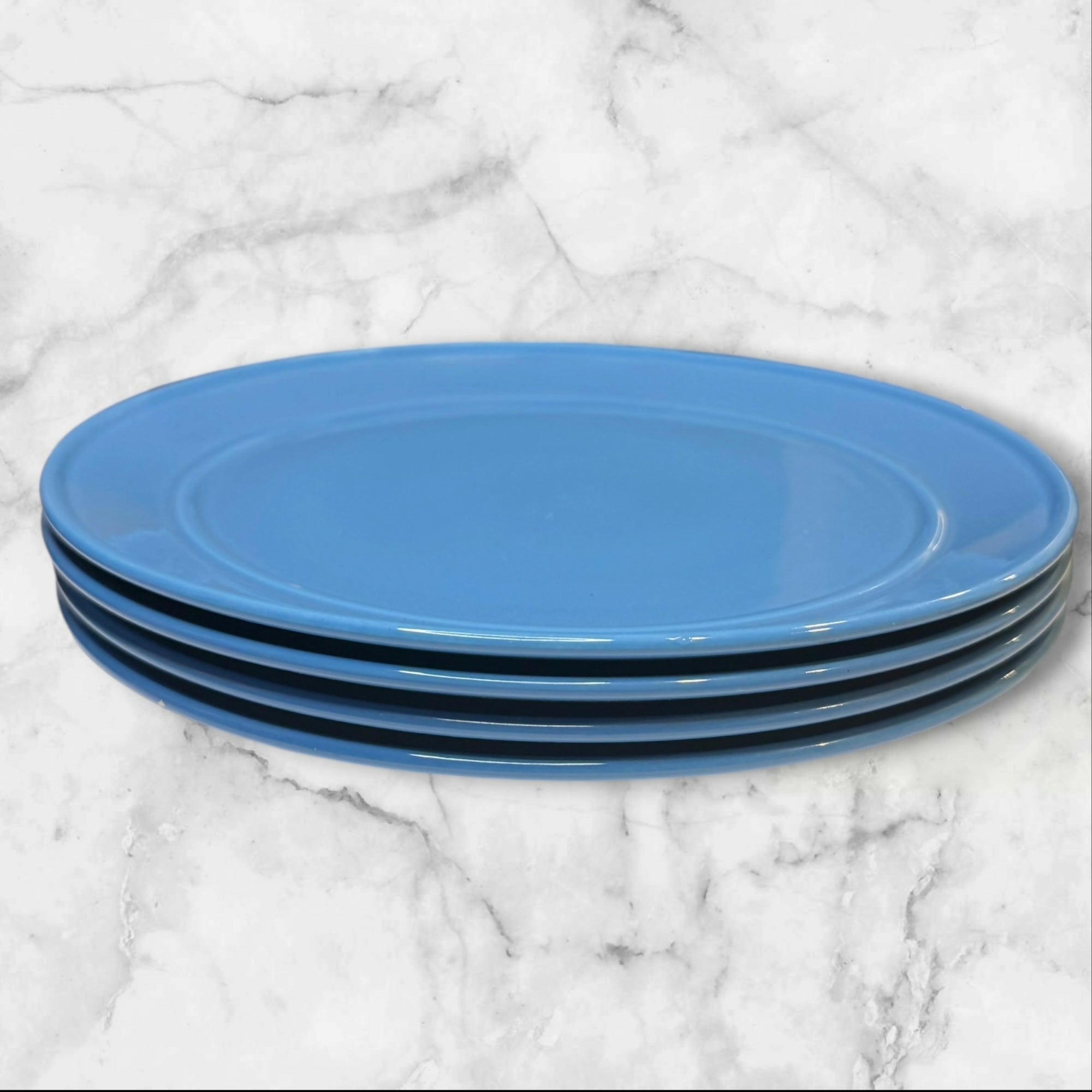 Mikasa Separates Light Blue Dinner Plates Set of 4 | Rare Vintage