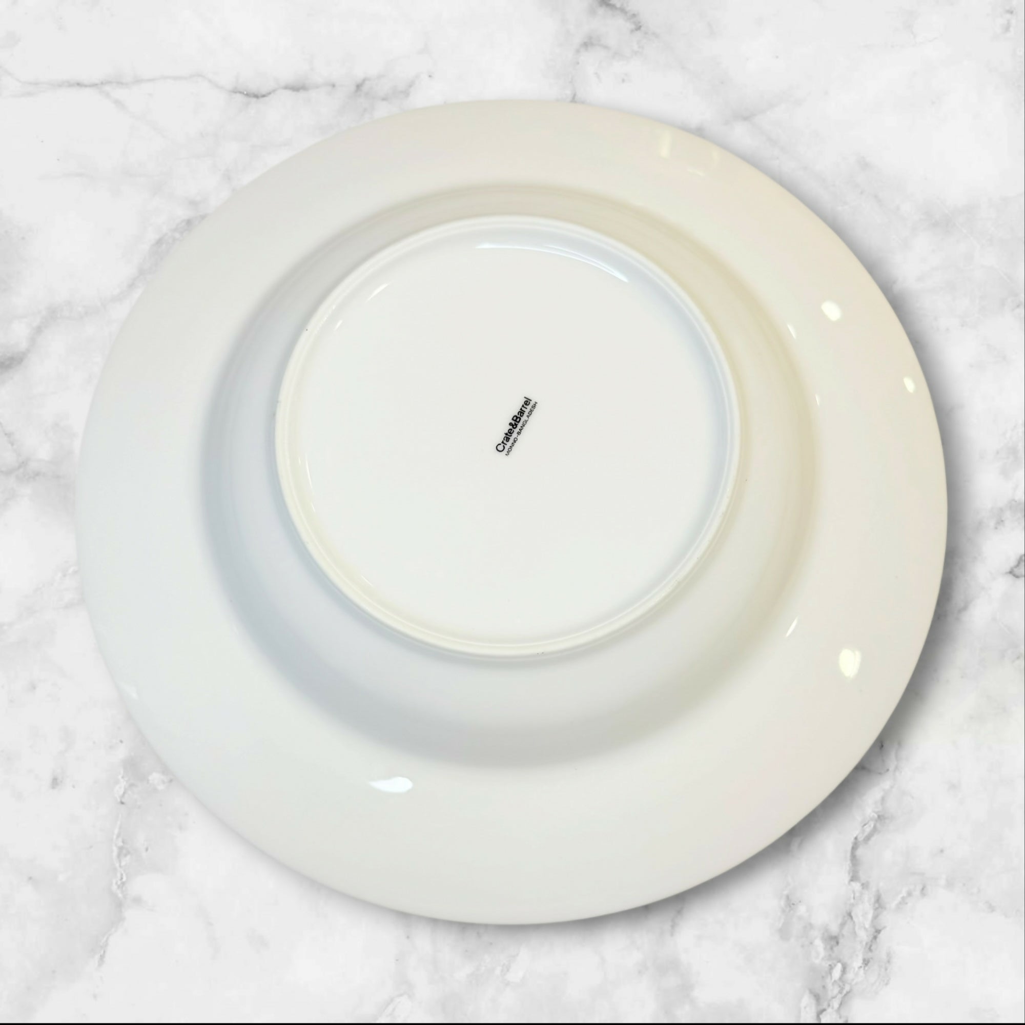 Crate & Barrel Monno White Large Rim Soup Bowls Set of 4 Bangladesh 12”