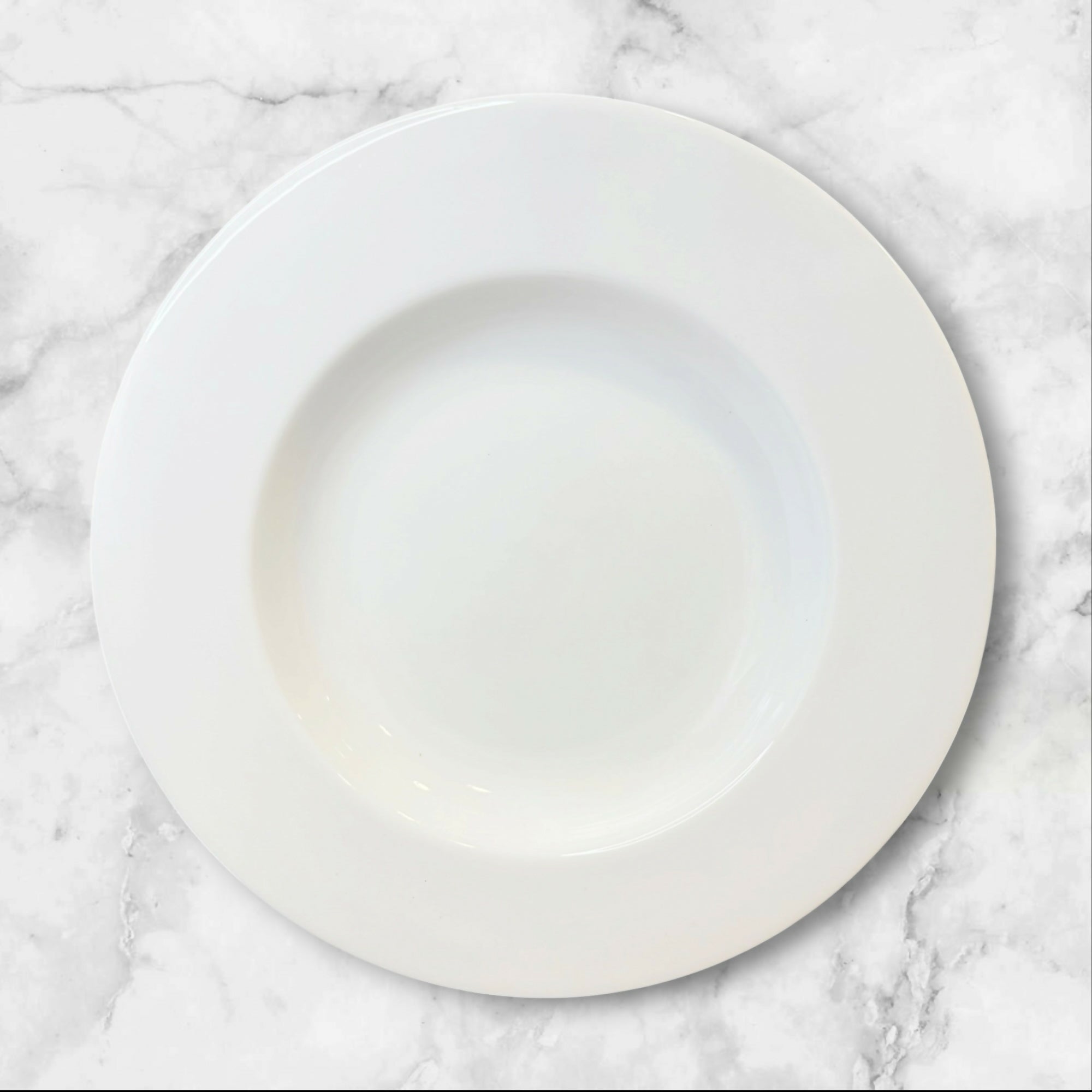 Crate & Barrel Monno White Large Rim Soup Bowls Set of 4 Bangladesh 12”