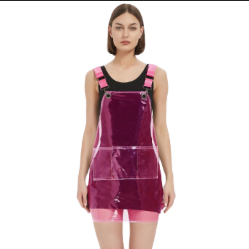 Anypron Waterproof TPU Apron Pink Oilproof Workwear for Barber Painting