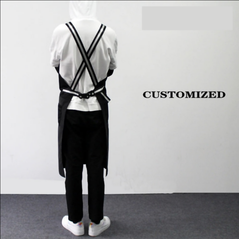 Anypron Black White Kitchen Apron 2 Bags Waterproof Oil-Resistant Bibs Adjustable