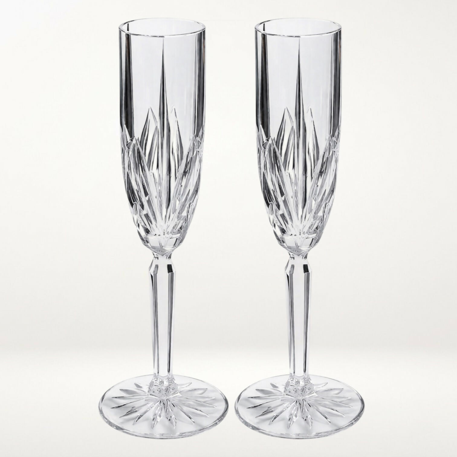 Waterford Brookside Cut Crystal Champagne Flutes | Set of 2 | Excellent Condition