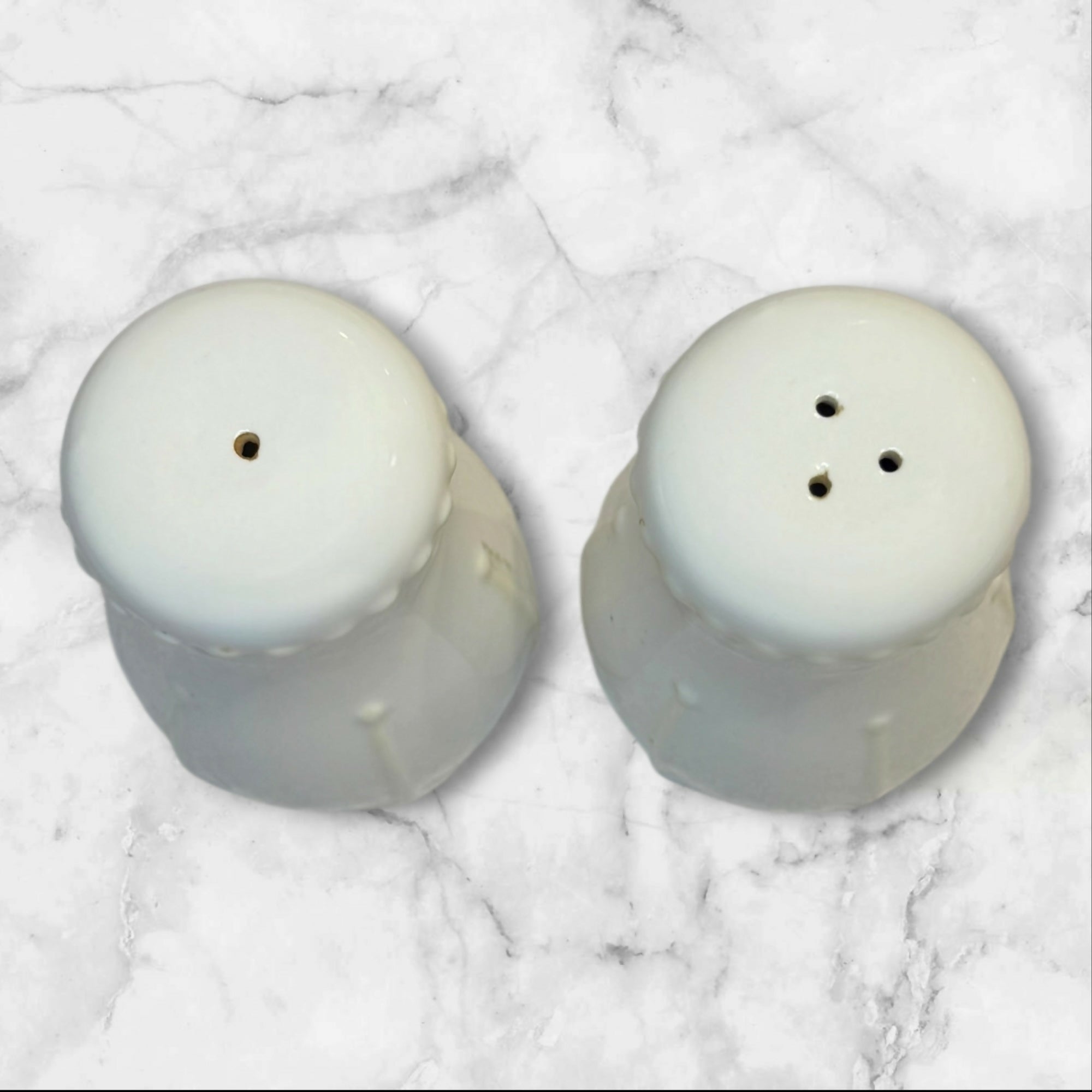 Princess House Pavillion Salt & Pepper Shakers Set | White | Excellent Condition